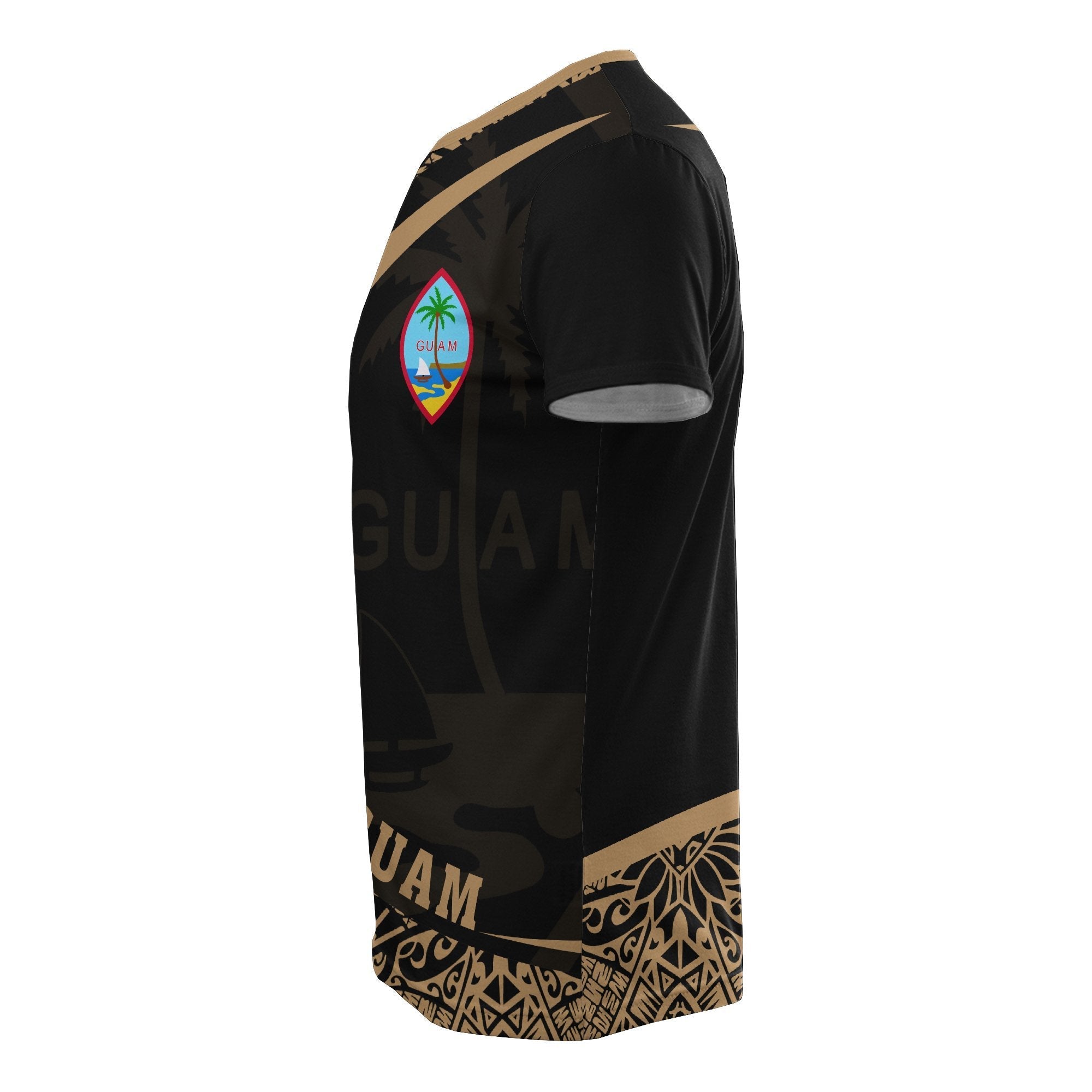 Guam Micronesia T shirt Gold - Round Style - Vibe Hoodie Shop