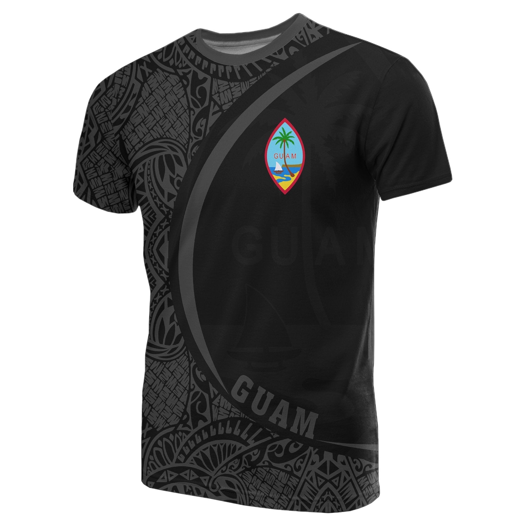 Guam Micronesia T shirt Gray - Round Style - Vibe Hoodie Shop