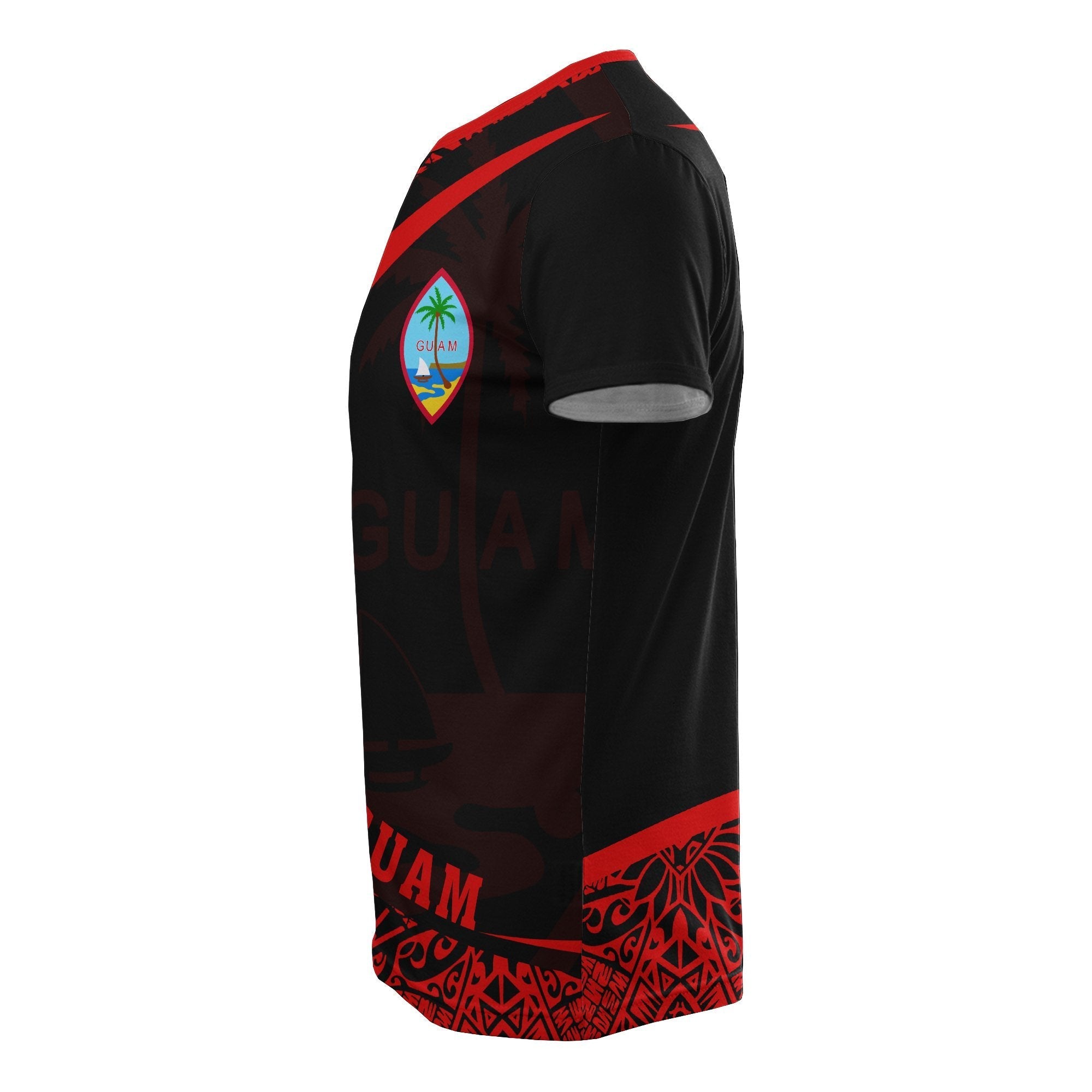 Guam Micronesia T shirt Red - Round Style - Vibe Hoodie Shop