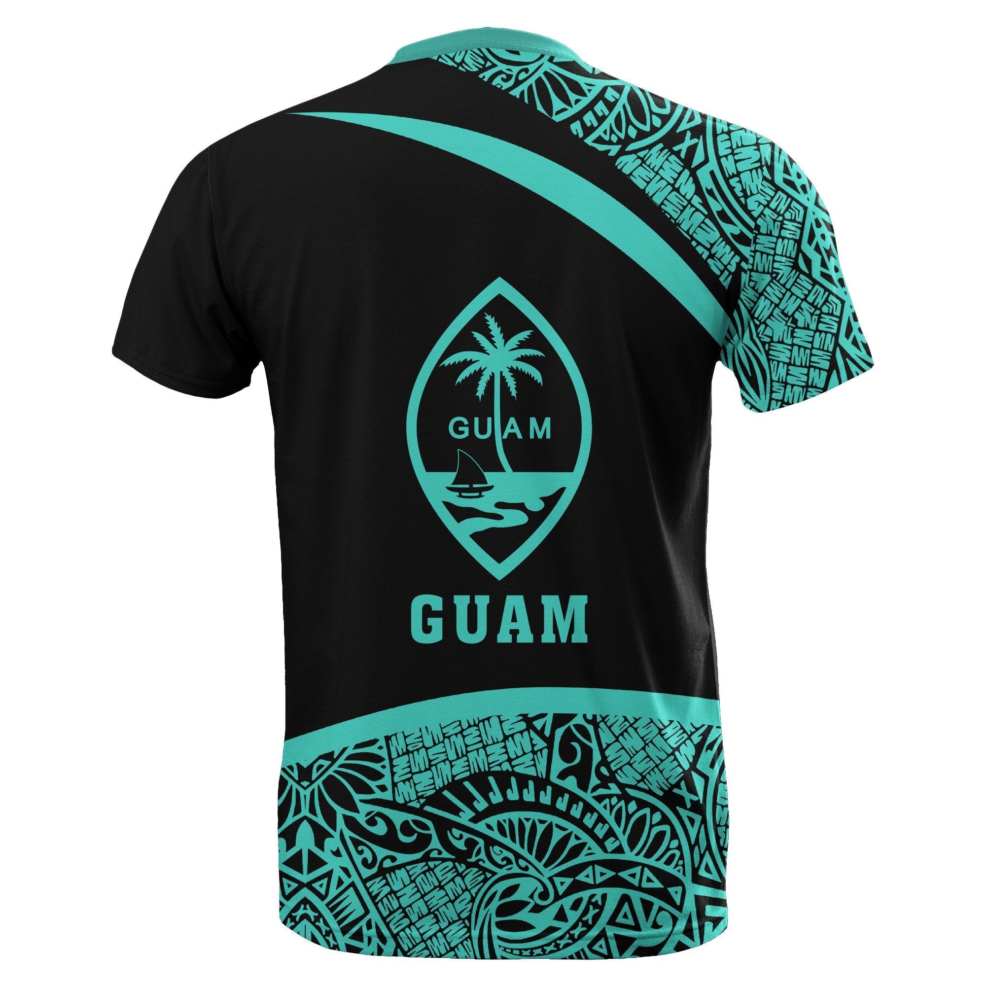 Guam Micronesia T shirt Turquoise - Round Style - Vibe Hoodie Shop