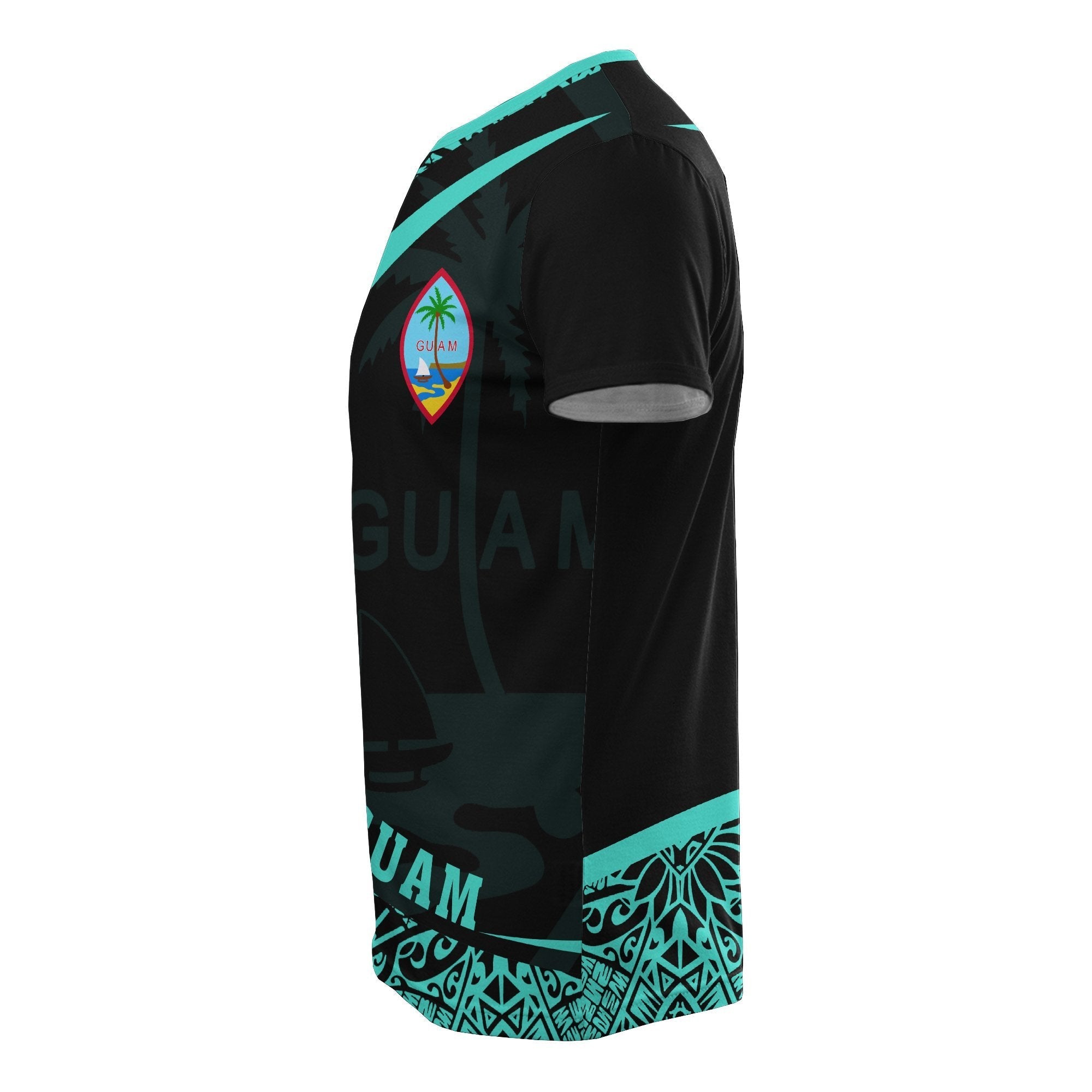 Guam Micronesia T shirt Turquoise - Round Style - Vibe Hoodie Shop