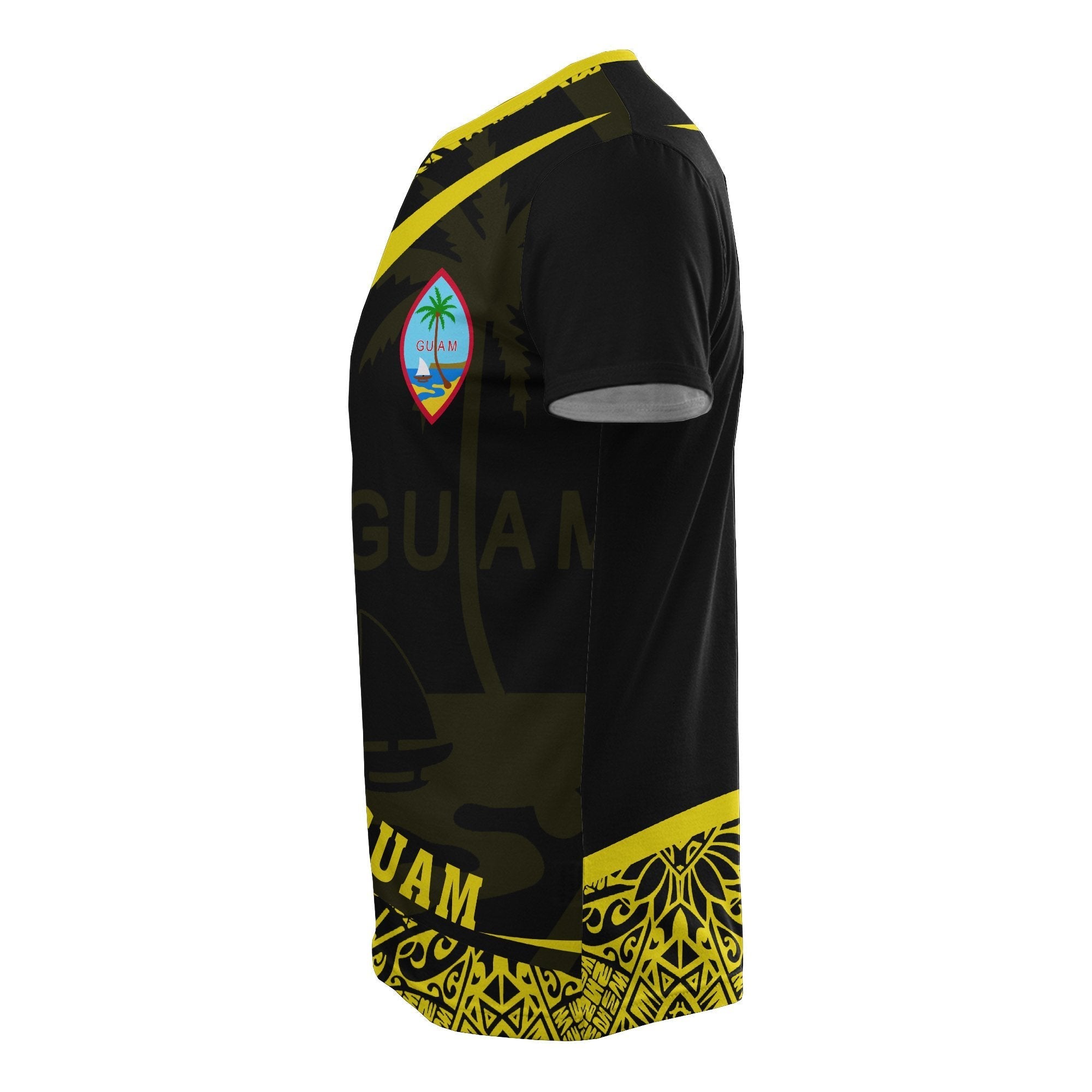 Guam Micronesia T shirt Yellow - Round Style - Vibe Hoodie Shop