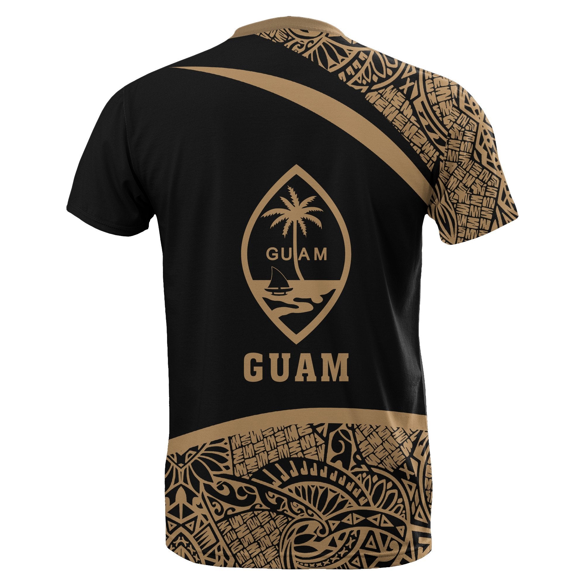 Guam Micronesia T shirt Gold - Round Style - Vibe Hoodie Shop