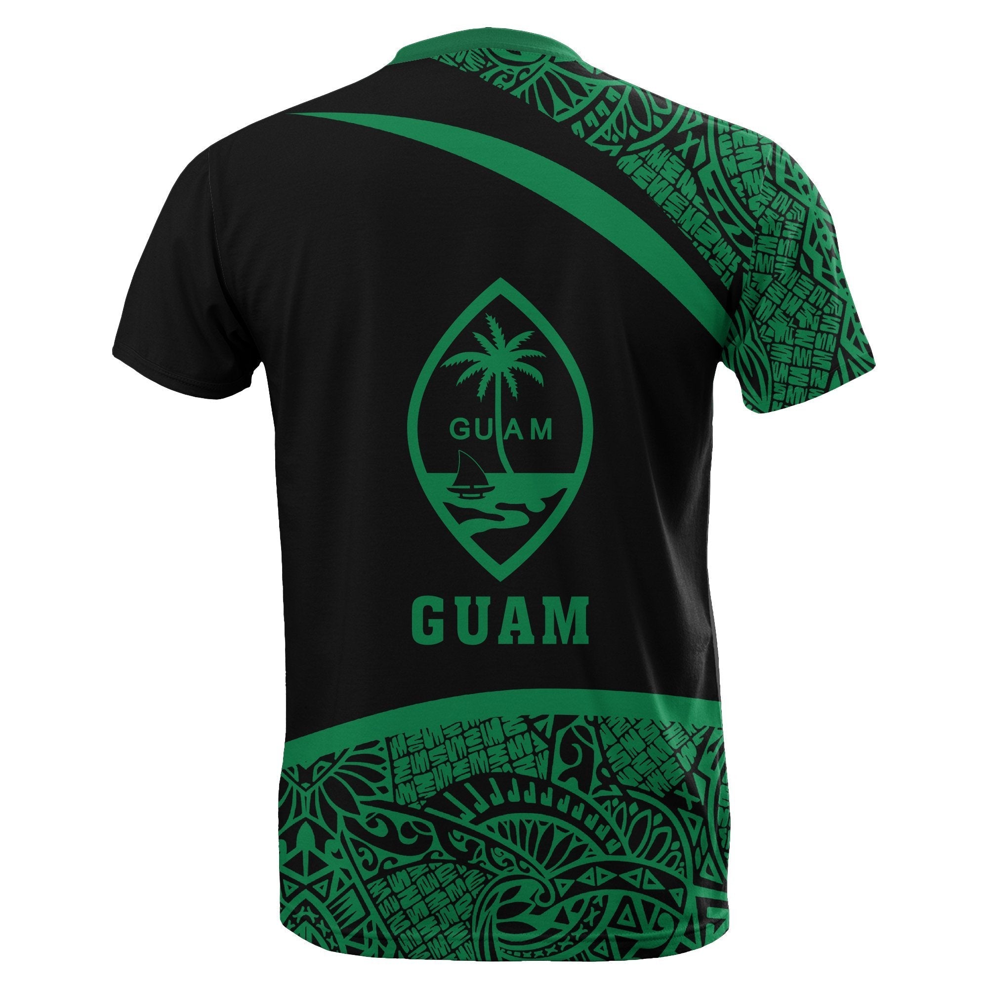 Guam Micronesia T shirt Green - Round Style - Vibe Hoodie Shop