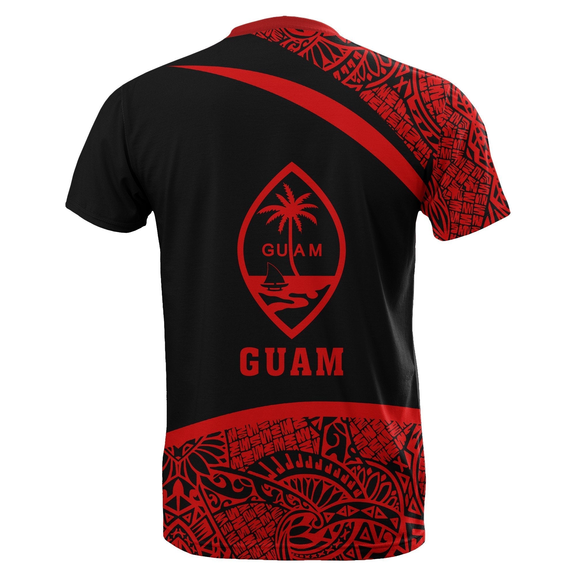 Guam Micronesia T shirt Red - Round Style - Vibe Hoodie Shop