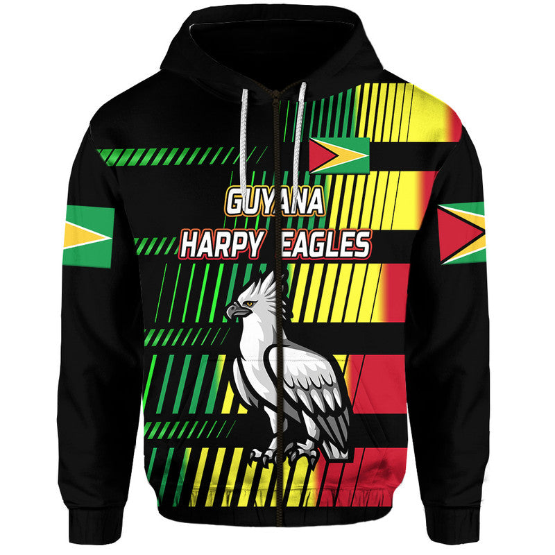 (Custom Personalised) Guyana Cricket Harpy Eagles Zip Up And Pullover Hoodie Original Style - Black LT8 - Vibe Hoodie Shop
