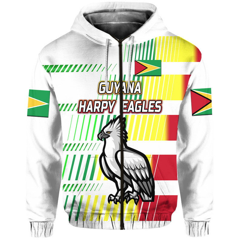 (Custom Personalised) Guyana Cricket Harpy Eagles Zip Up And Pullover Hoodie Original Style - White LT8 - Vibe Hoodie Shop