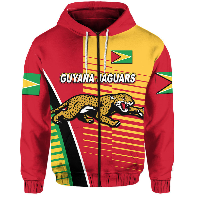 (Custom Personalised) Guyana Cricket Jaguars Zip Up And Pullover Hoodie Simple Style LT8 - Vibe Hoodie Shop