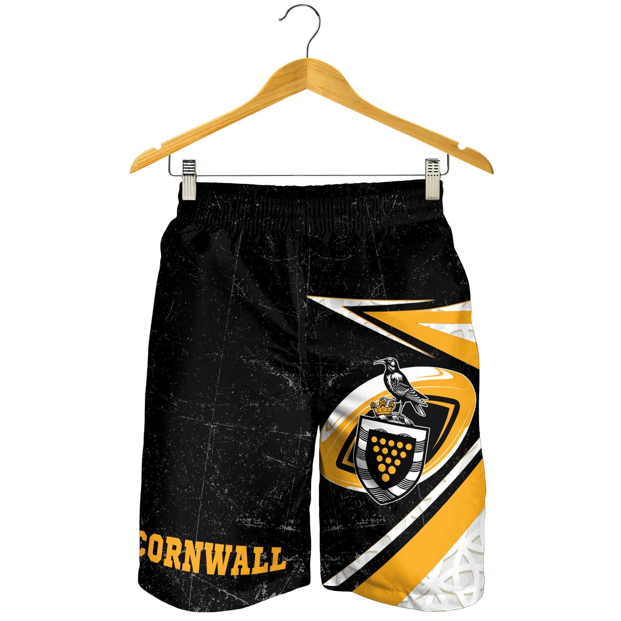 Cornwall Rugby Men's Shorts - Celtic Cornwall Rugby Ball - Vibe Hoodie Shop