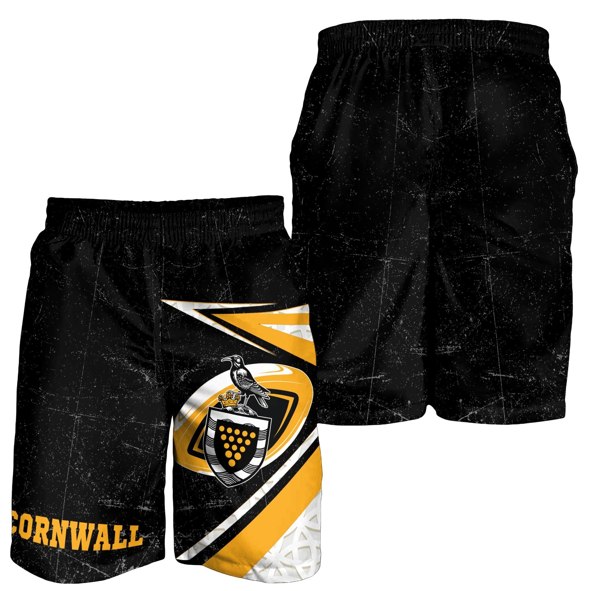 Cornwall Rugby Men's Shorts - Celtic Cornwall Rugby Ball - Vibe Hoodie Shop