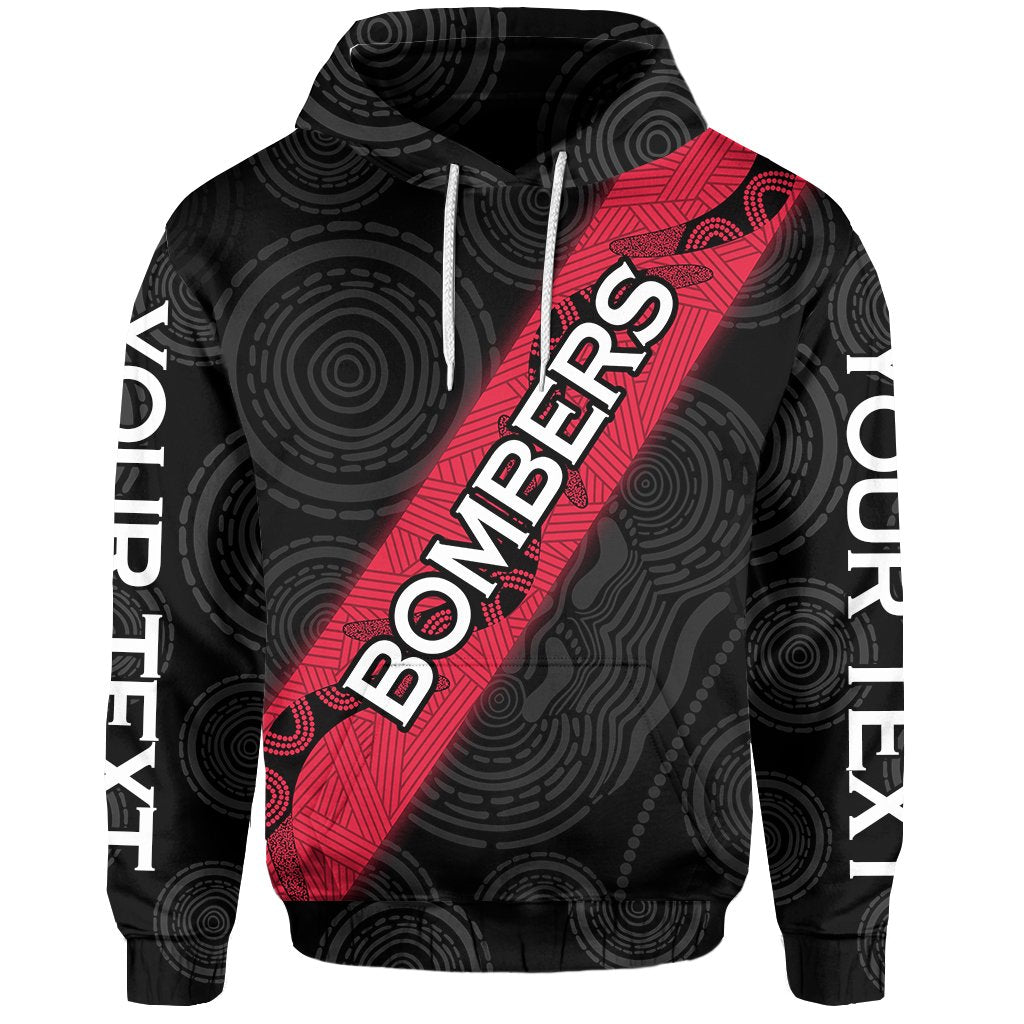 (Custom Personalised) Essendon Bombers Hoodie Black - Vibe Hoodie Shop