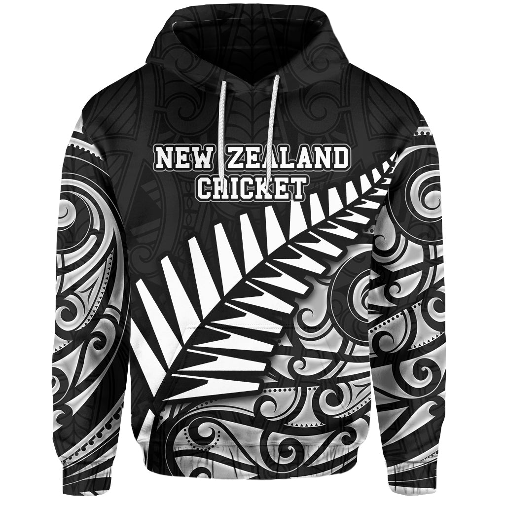 (Custom Personalised And Number) New Zealand National Cricket Team Hoodie Maori Patterns LT6 - Vibe Hoodie Shop