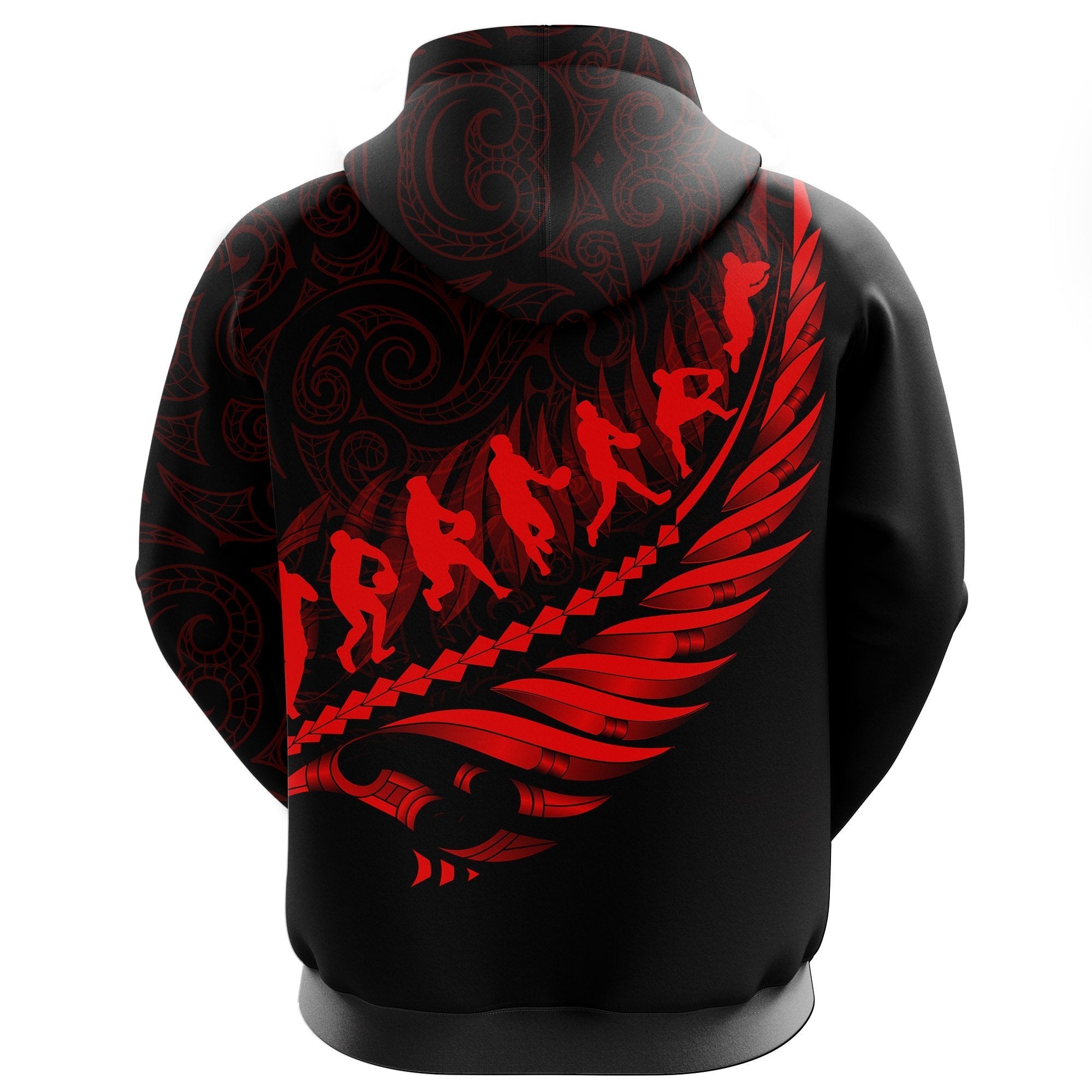 Aotearoa New Zealand Hoodie - Maori Fern Rugby - Vibe Hoodie Shop