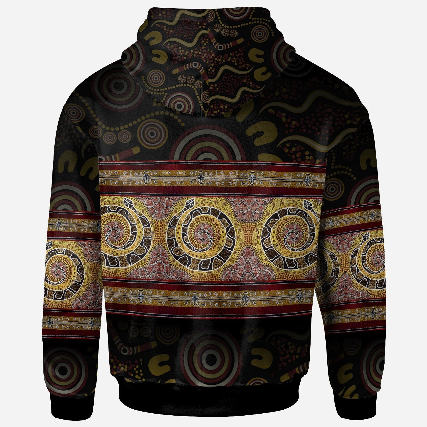 Aboriginal Hoodie - Snake Dot Panting Art - Vibe Hoodie Shop