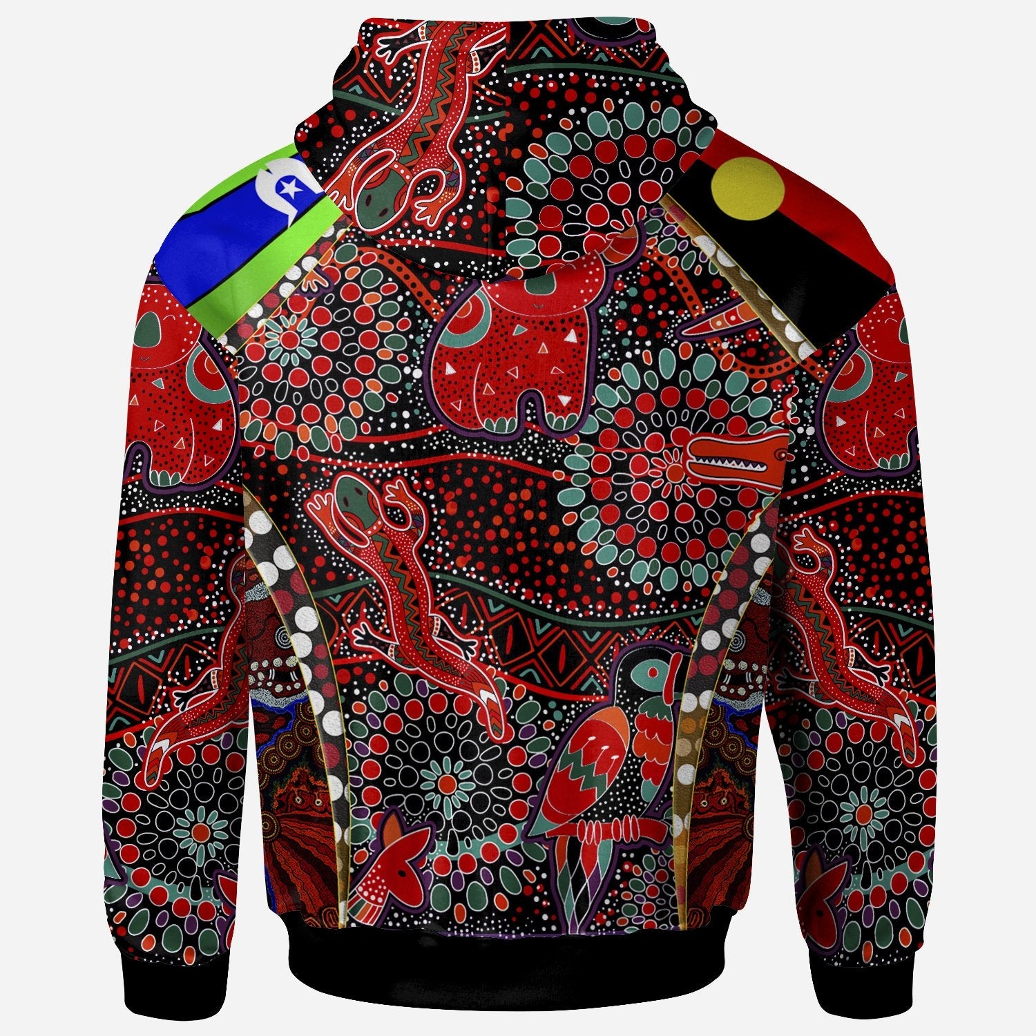 Aboriginal Zip - Up Hoodie, Aboriginal Animal - Dot Pattern - Vibe Hoodie Shop