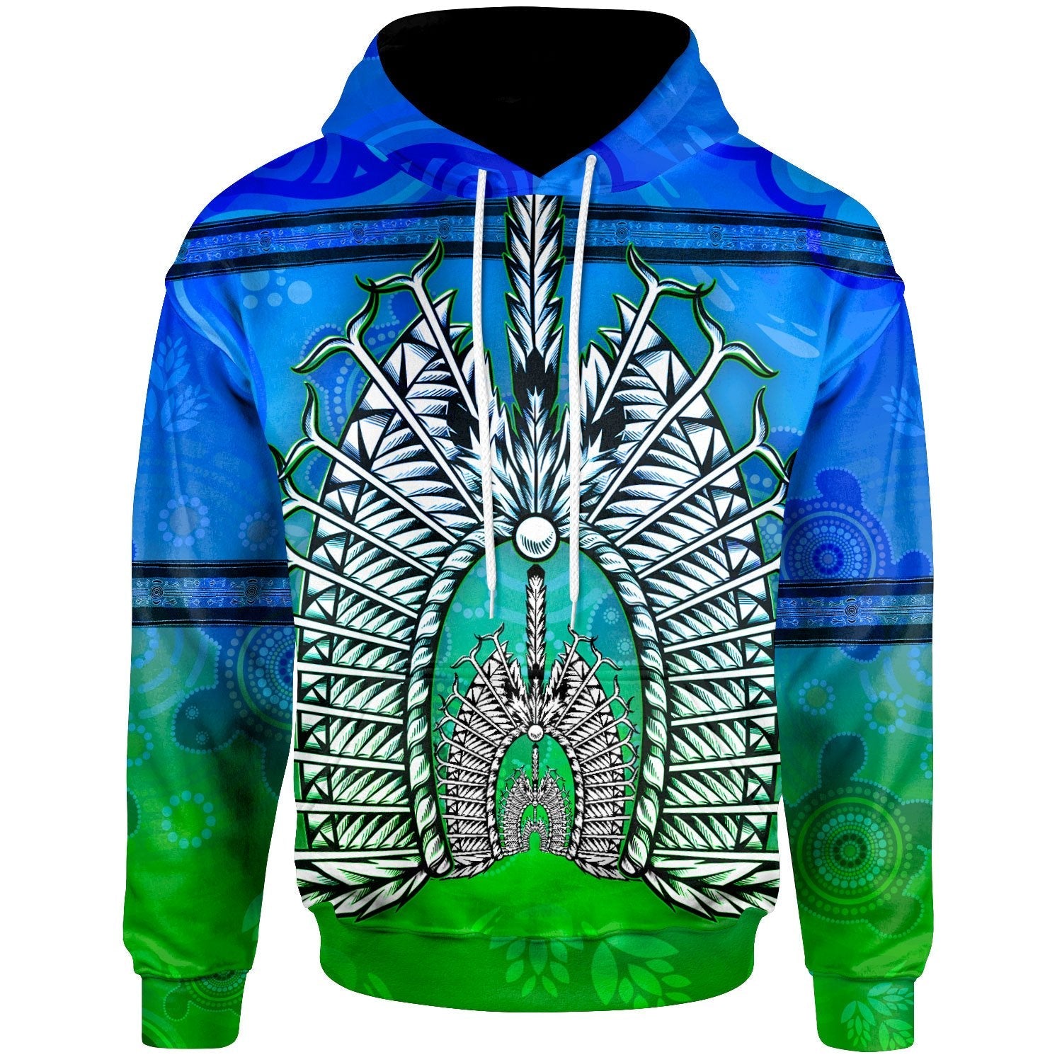 Hoodie - Turtle Background With Dhari Mask - Vibe Hoodie Shop