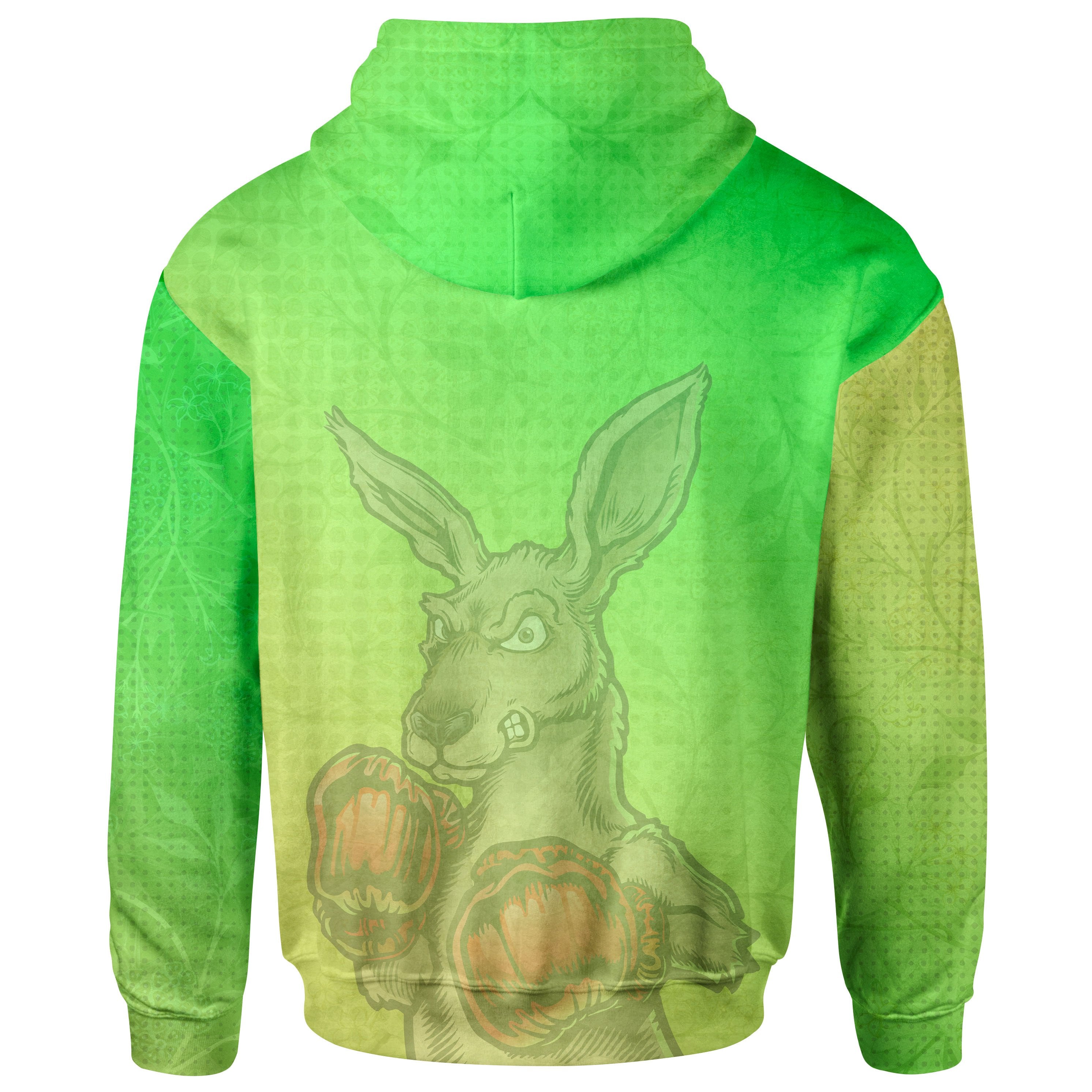 Zip - Up Hoodie, Kangaroo Boxing - Aussie Spirit - Vibe Hoodie Shop