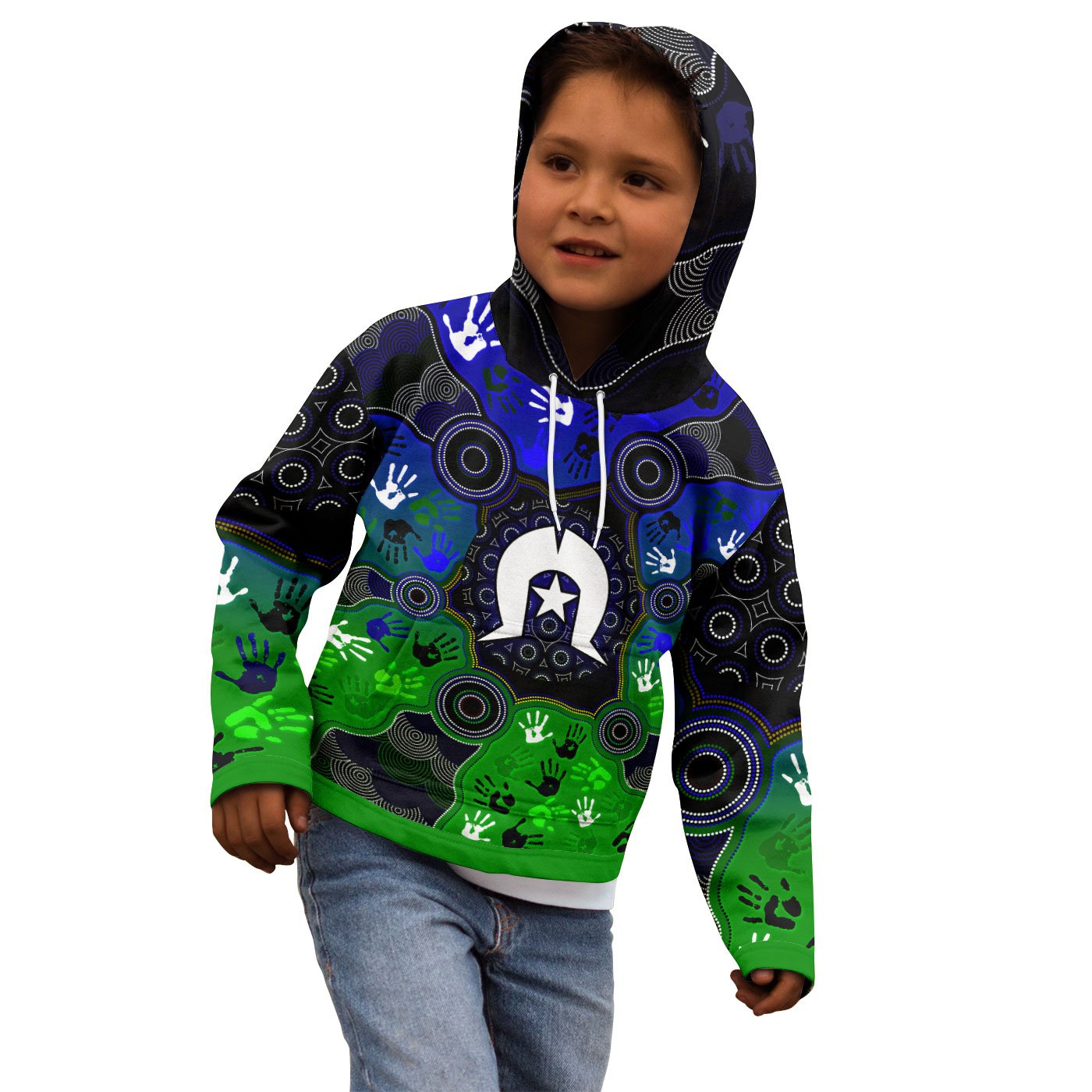 Aboriginal Hoodie Kids - Torres Strait Symbol With Indigenous Patterns - Vibe Hoodie Shop