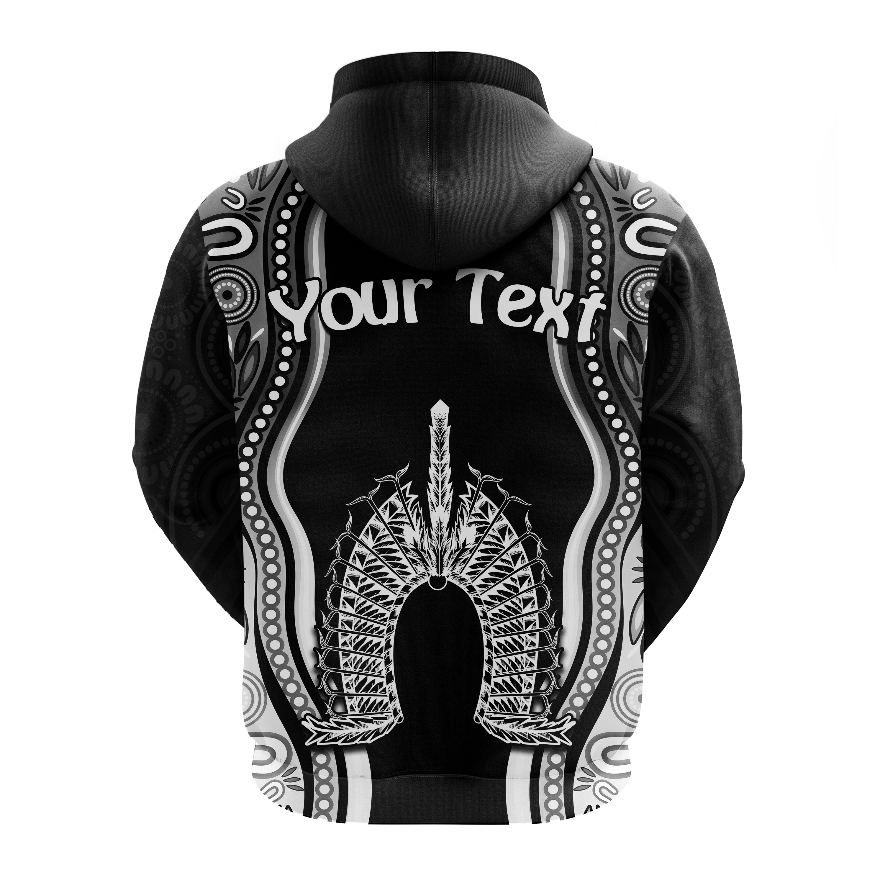 (Custom Personalised) Torres Strait Islands Zip Hoodie The Dhari Mix Aboriginal Turtle Version Black LT13 - Vibe Hoodie Shop