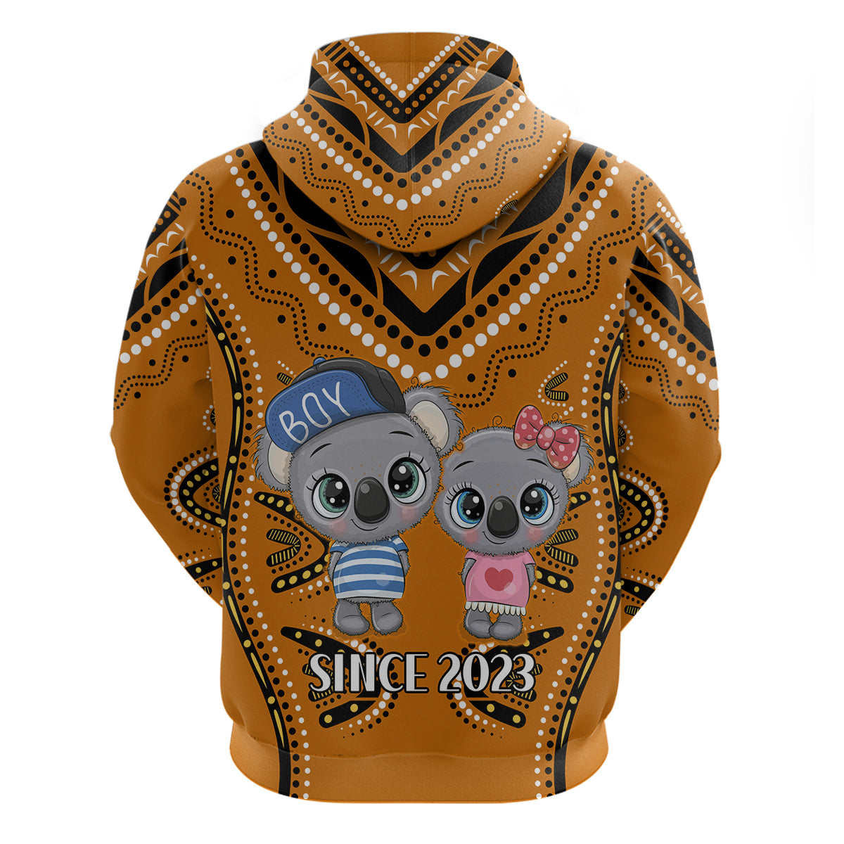 (Custom Personalised) Australia Valentine Cute Koala Couple Hoodie Aboriginal Valentine Orange LT13 - Vibe Hoodie Shop