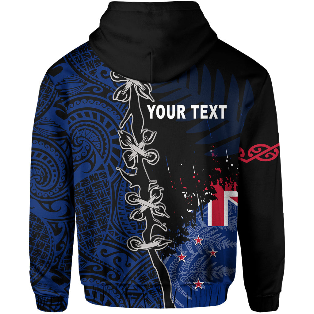 (Custom Personalised) New Zealand Rugby Hoodie Mix Maori and Fern LT13 - Vibe Hoodie Shop