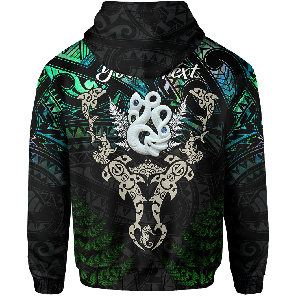 (Custom Personalised) Aotearoa Paua Shell Hoodie Maori Manaia and Fish LT13 - Vibe Hoodie Shop