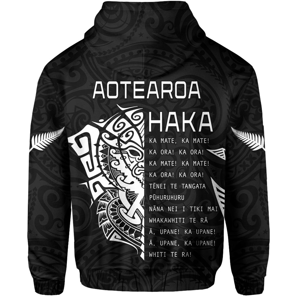 New Zealand Rugby Zip Hoodie Haka All Black mix Ta Moko LT13 - Vibe Hoodie Shop