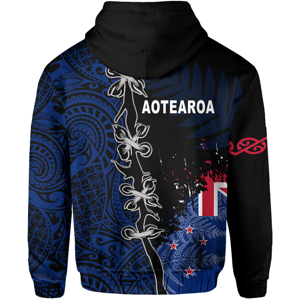 New Zealand Rugby Zip Hoodie Mix Maori and Fern LT13 - Vibe Hoodie Shop