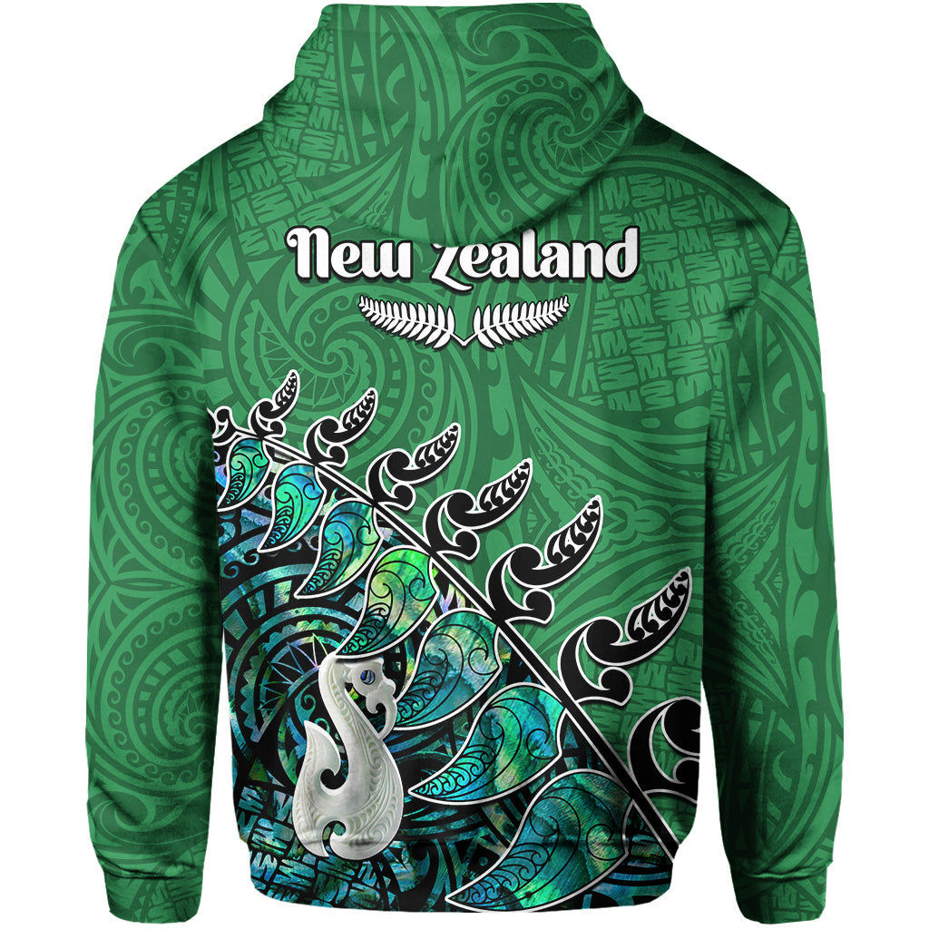 (Custom Personalised) New Zealand Maori Hoodie Fern and Manaia Version Green LT13 - Vibe Hoodie Shop