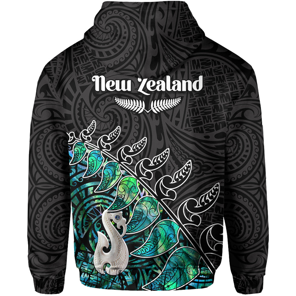 (Custom Personalised) New Zealand Maori  Fern and Manaia Version Black LT13 - Vibe Hoodie Shop