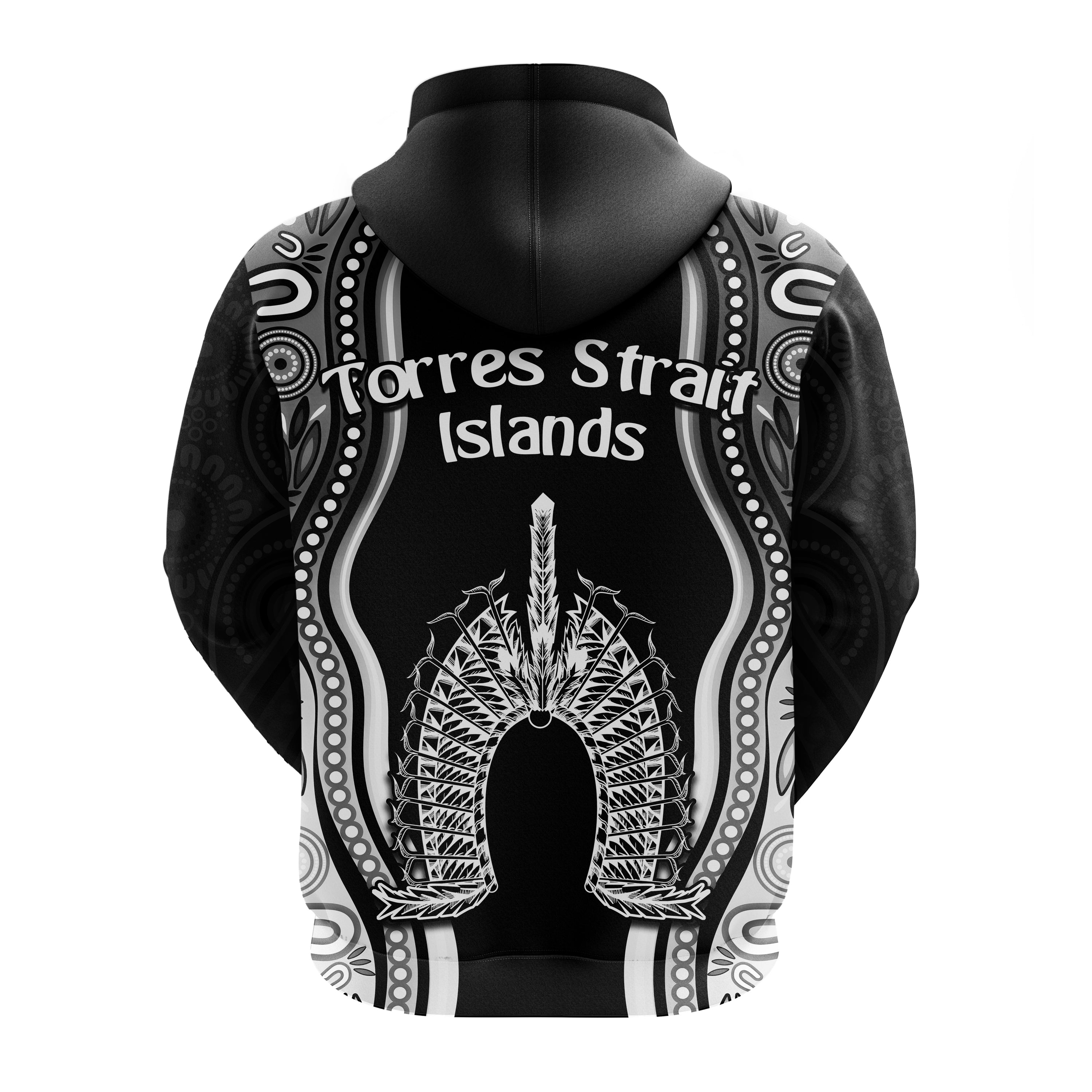 Torres Strait Islands Hoodie The Dhari Mix Aboriginal Turtle Version Black LT13 - Vibe Hoodie Shop