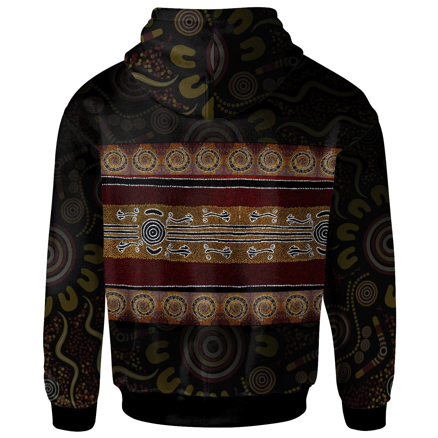 Hoodie - Aboriginal Dot Panting Art Horizontal Lines - Vibe Hoodie Shop