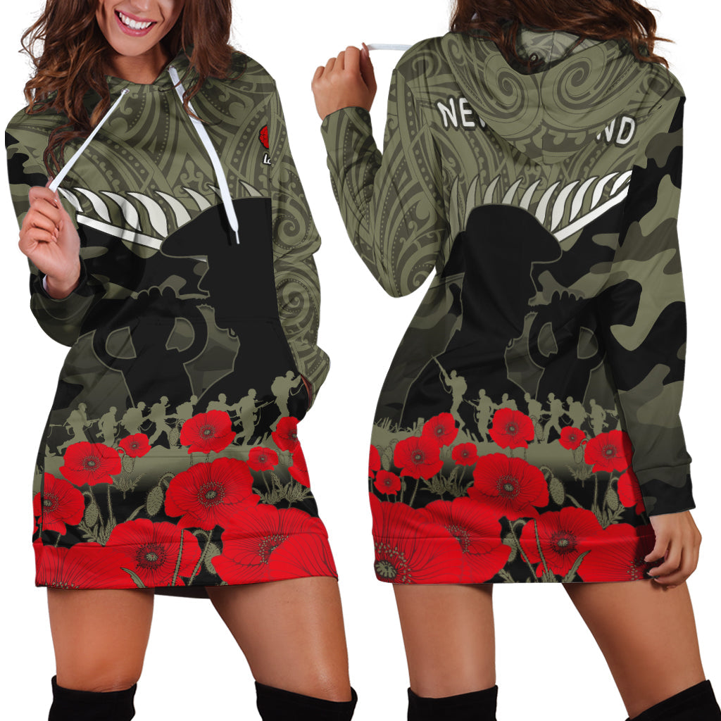 New Zealand ANZAC 2022 Hoodie Dress Maori Camouflage - Vibe Hoodie Shop