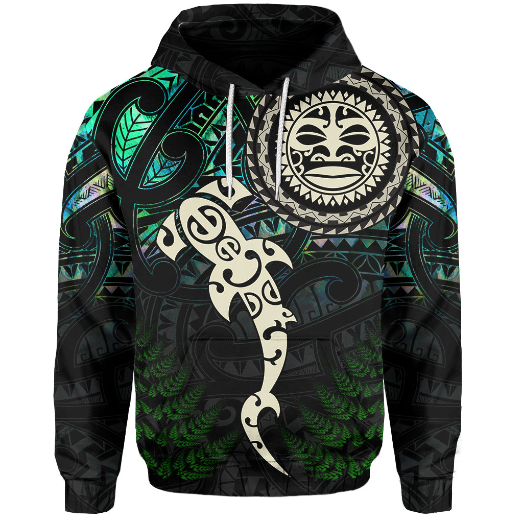 (Custom Personalised) Aotearoa Paua Shell Hoodie Maori Manaia and Fish LT13 - Vibe Hoodie Shop