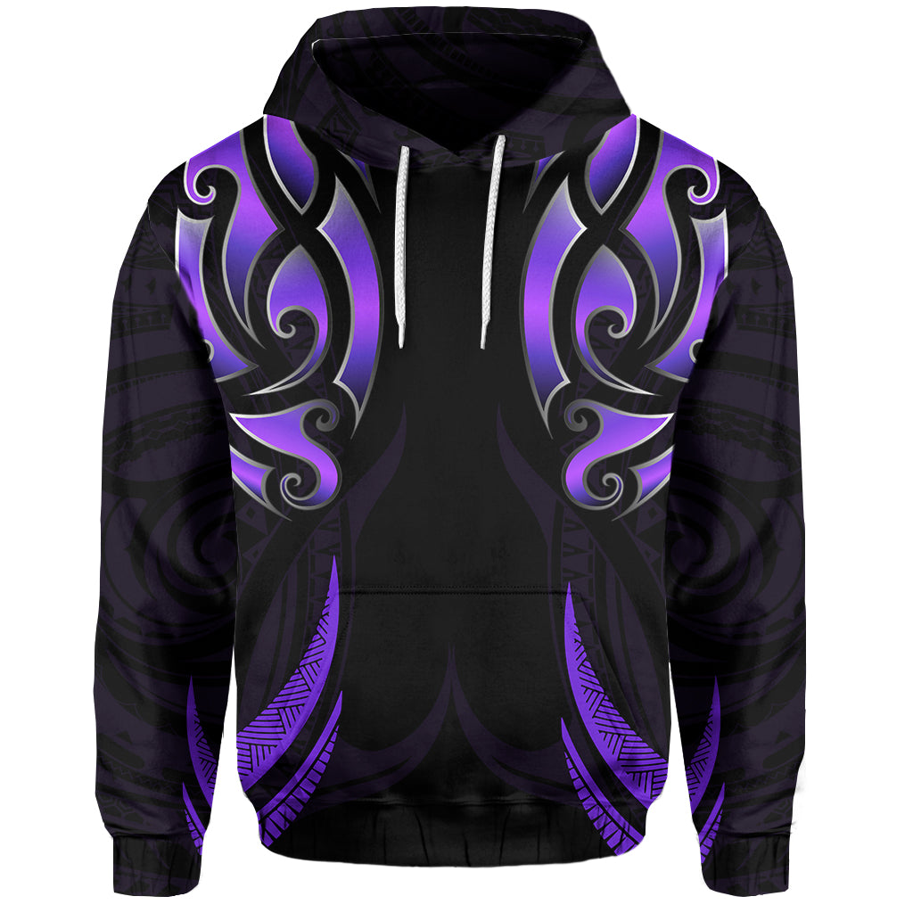 New Zealand Maori Hoodie Simple Love Purple LT13 - Vibe Hoodie Shop