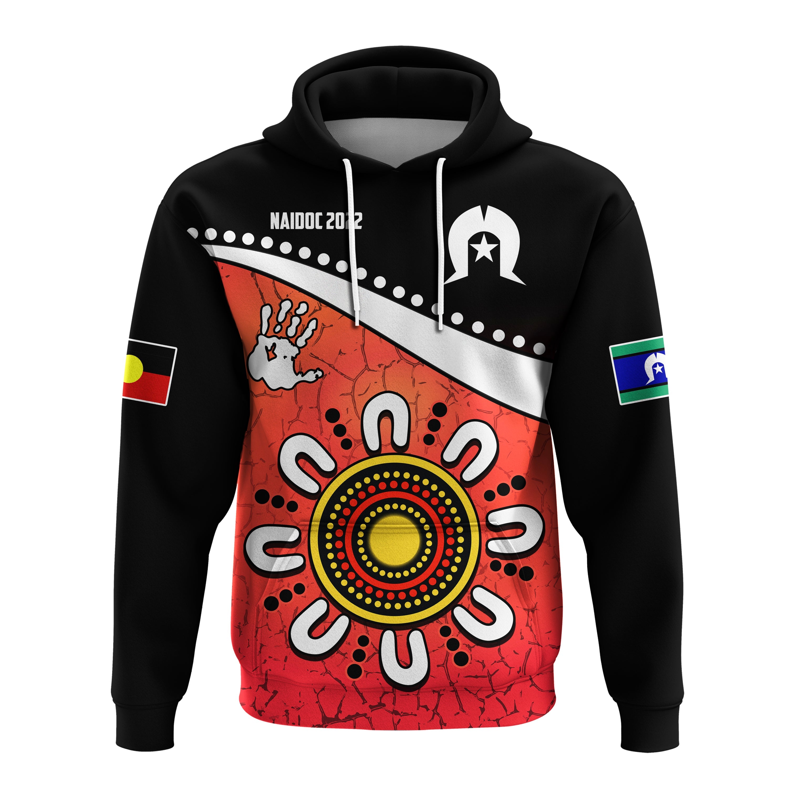 NAIDOC Week 2022 Hoodie Torres Strait Islanders Version Red Aboriginal The Dhari LT13 - Vibe Hoodie Shop