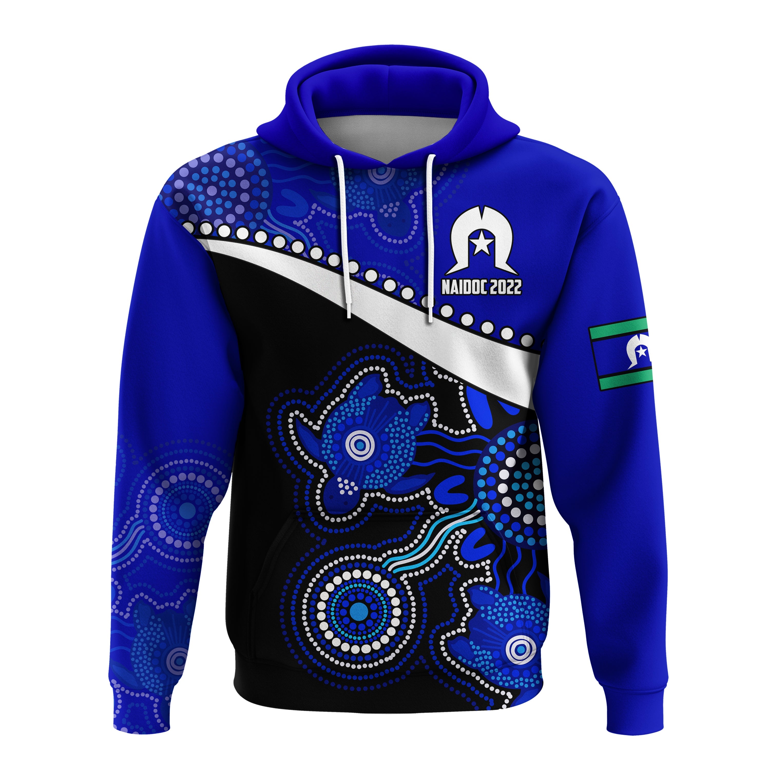 NAIDOC Week 2022 Hoodie Torres Strait Islanders Version Blue Aboriginal Turtles LT13 - Vibe Hoodie Shop