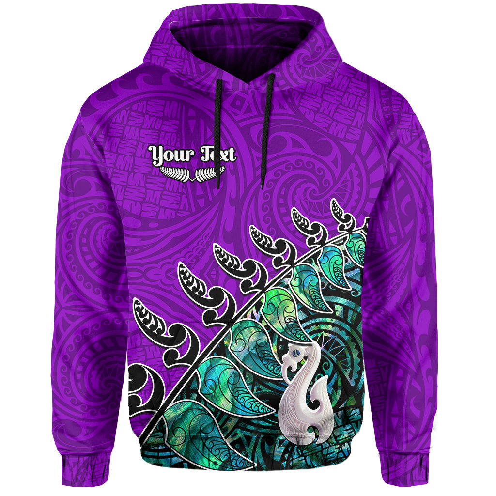 (Custom Personalised) New Zealand Maori Hoodie Fern and Manaia Version Purple LT13 - Vibe Hoodie Shop