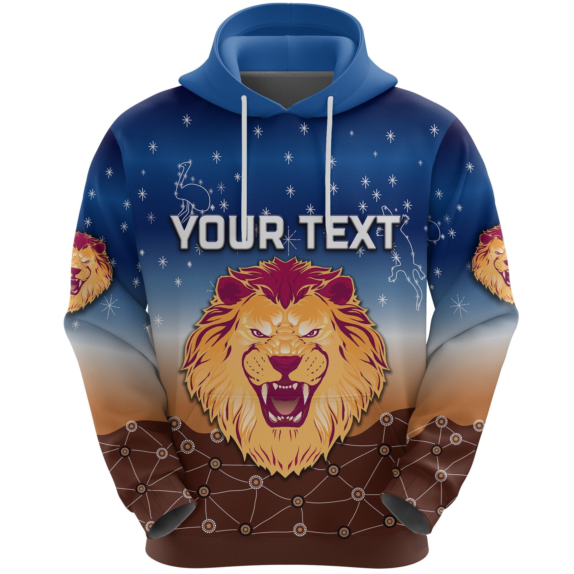 (Custom Personalised) Brisbane Lions Hoodie Simple Indigenous - Vibe Hoodie Shop