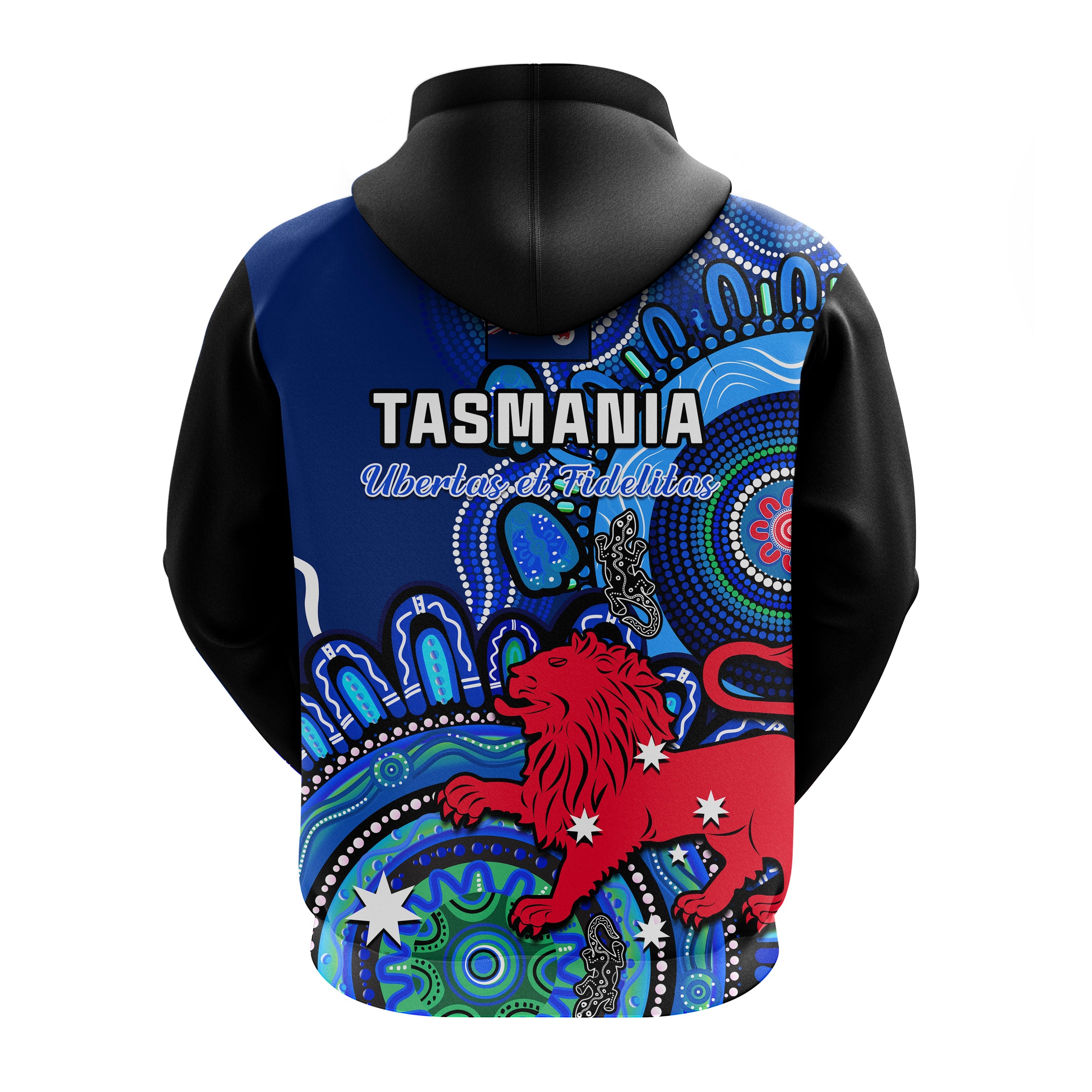 Tasmania State Hoodie Australian Indigenous Art - Vibe Hoodie Shop