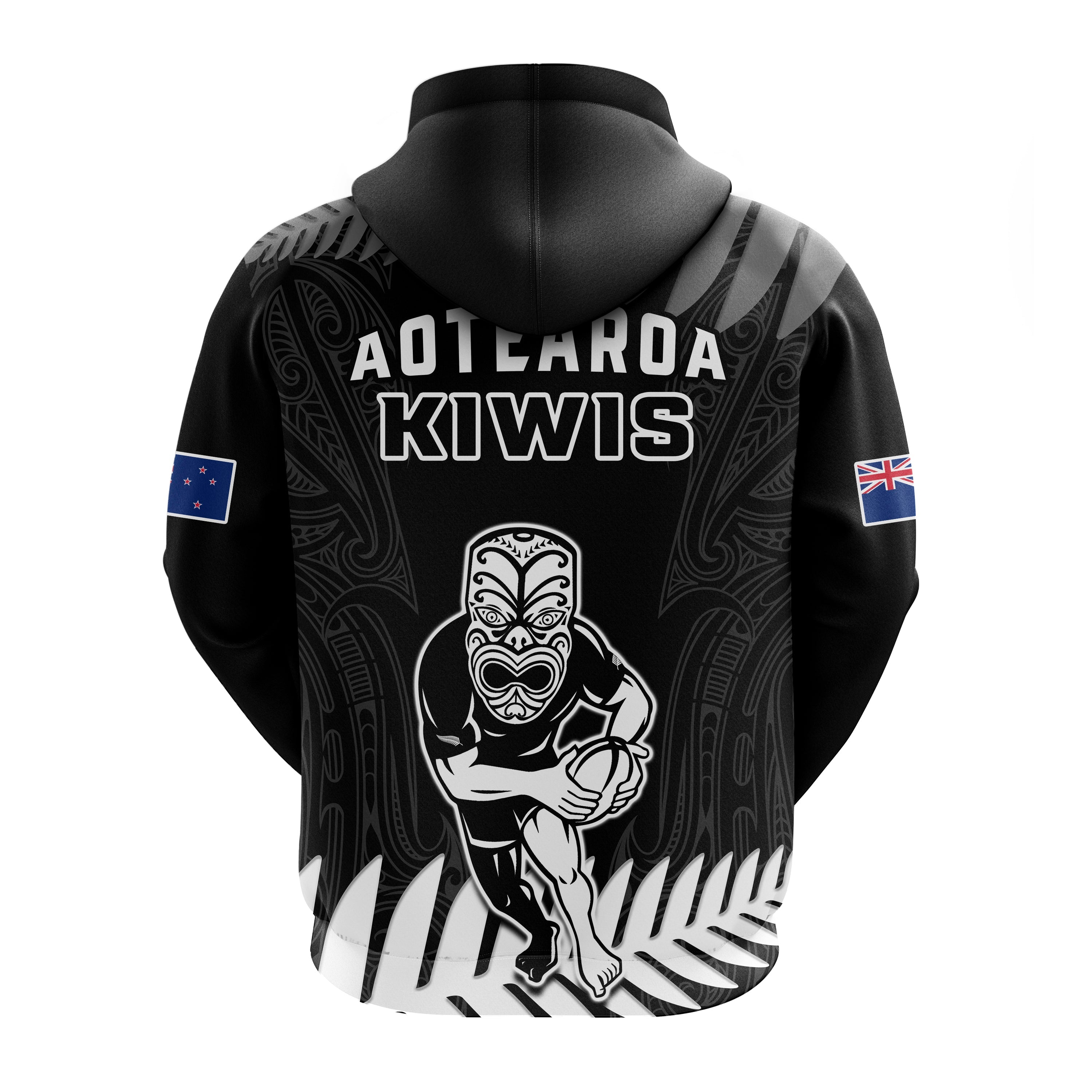 New Zealand Silver Fern Rugby Hoodie NZ Kiwi Pacific Maori Sporty - Vibe Hoodie Shop