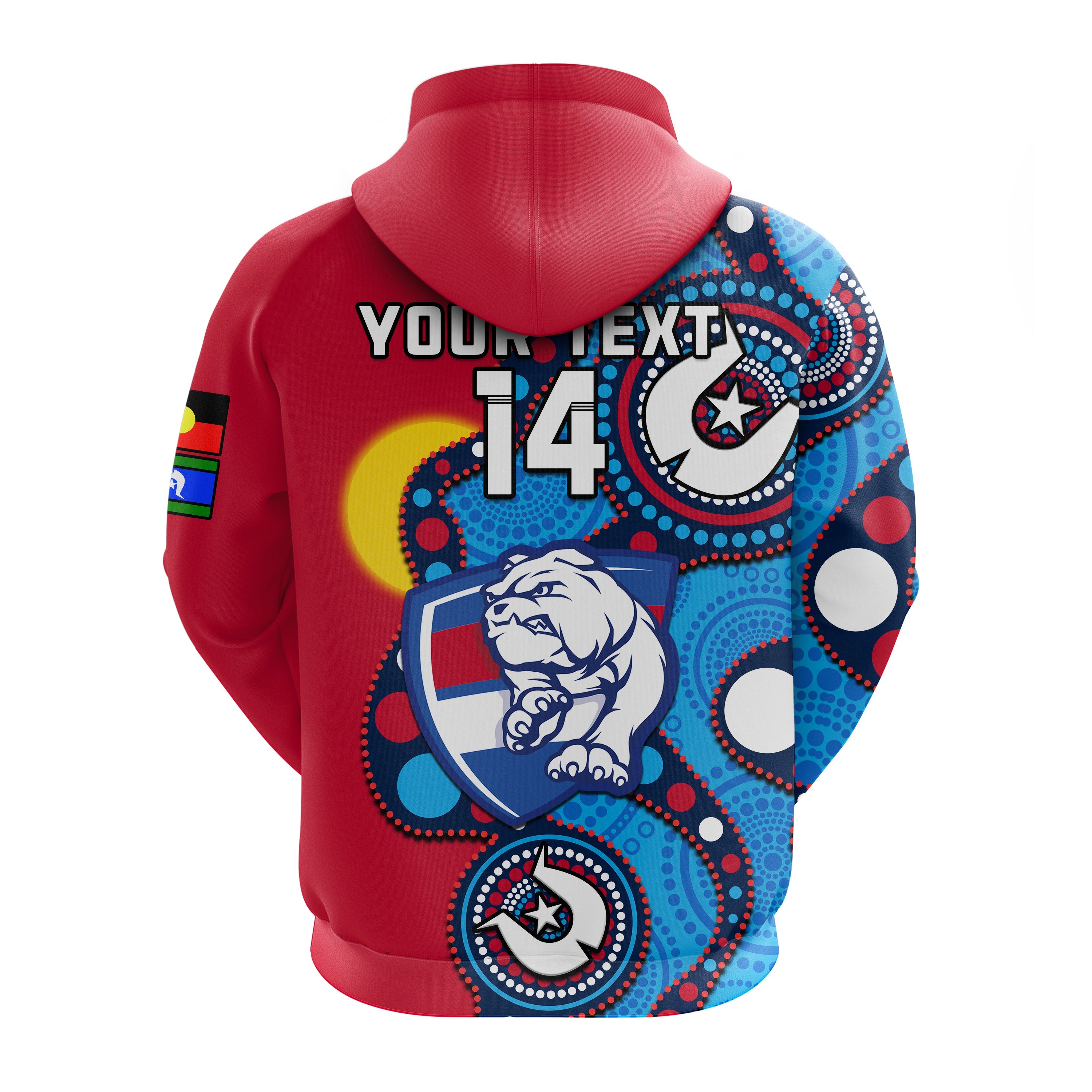 (Custom Text And Number) Western Bulldogs Football NAIDOC 2023 Hoodie Indigenous For Our Elders - Vibe Hoodie Shop