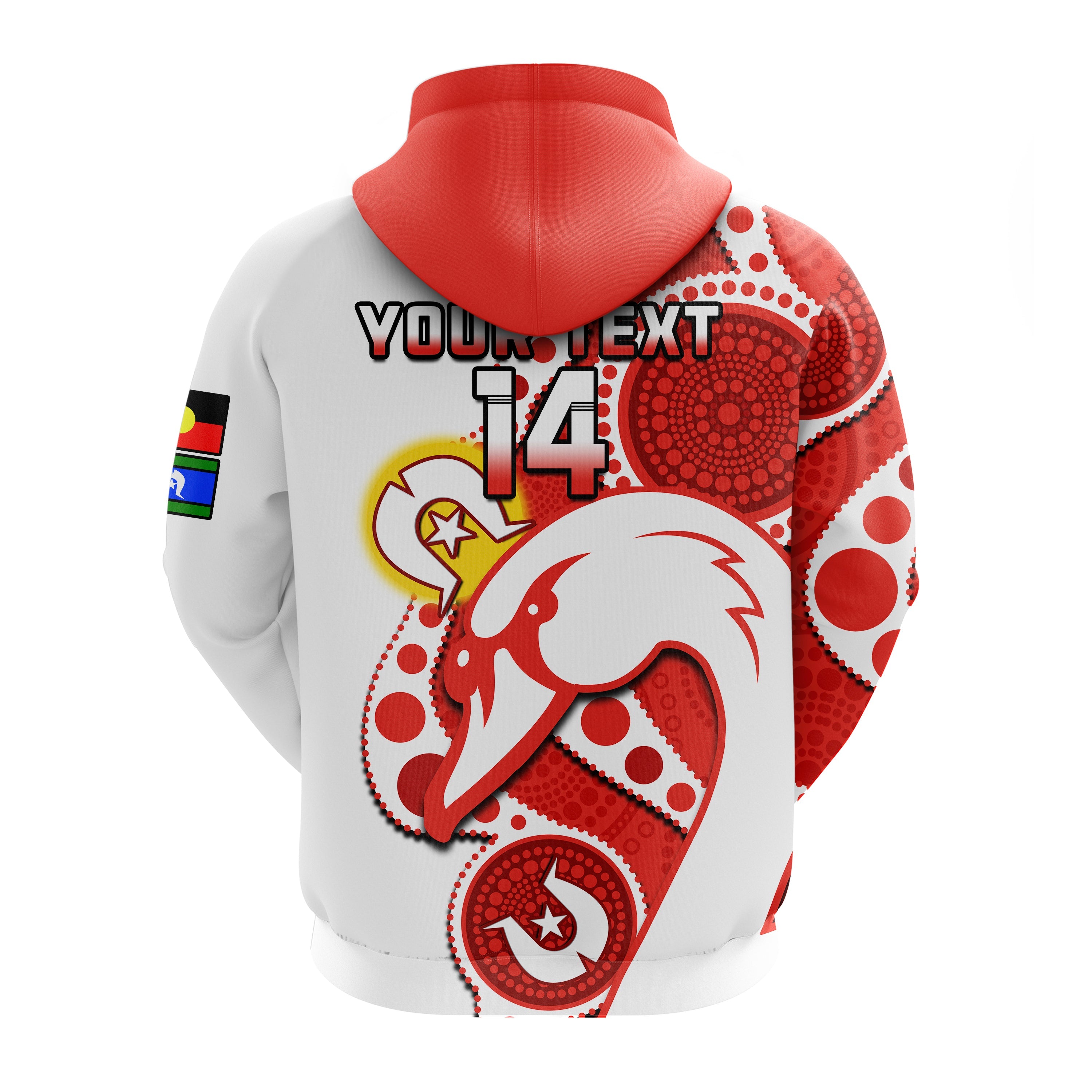 (Custom Text And Number) Swans Football NAIDOC 2023 Hoodie Sydney For Our Elders Indigenous Art - Vibe Hoodie Shop