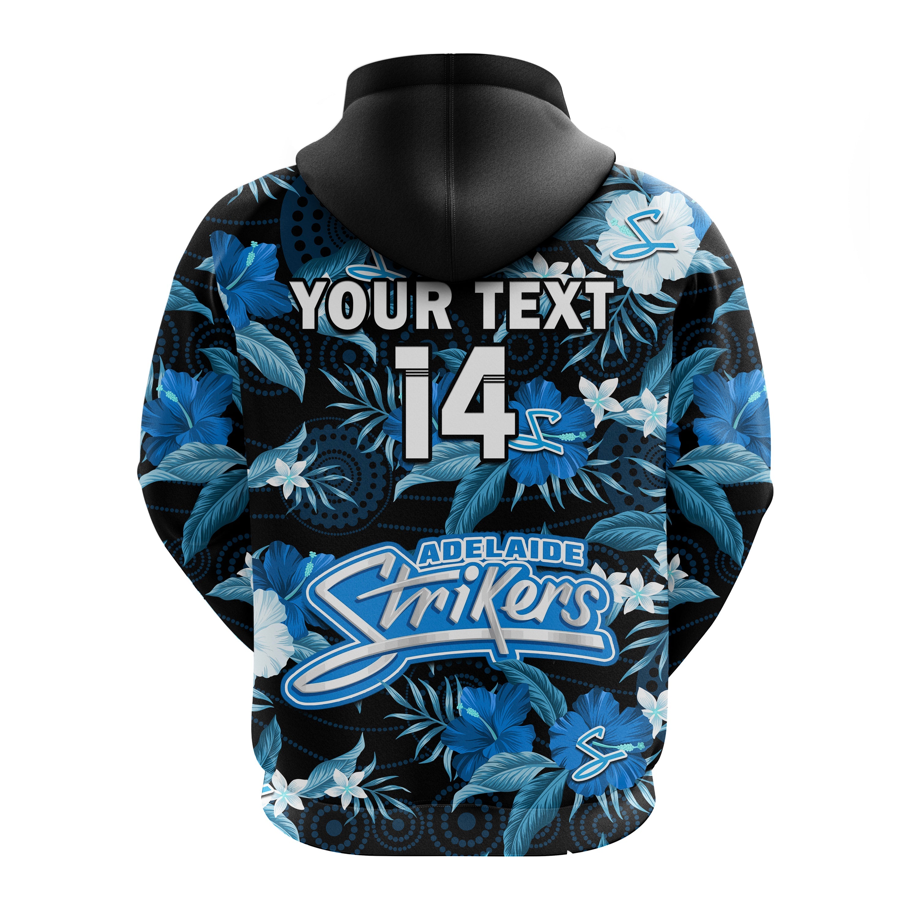 (Custom Text And Number) Adelaide Strikers Cricket Hoodie Aboriginal Art Mix Tropical Flowers - Vibe Hoodie Shop