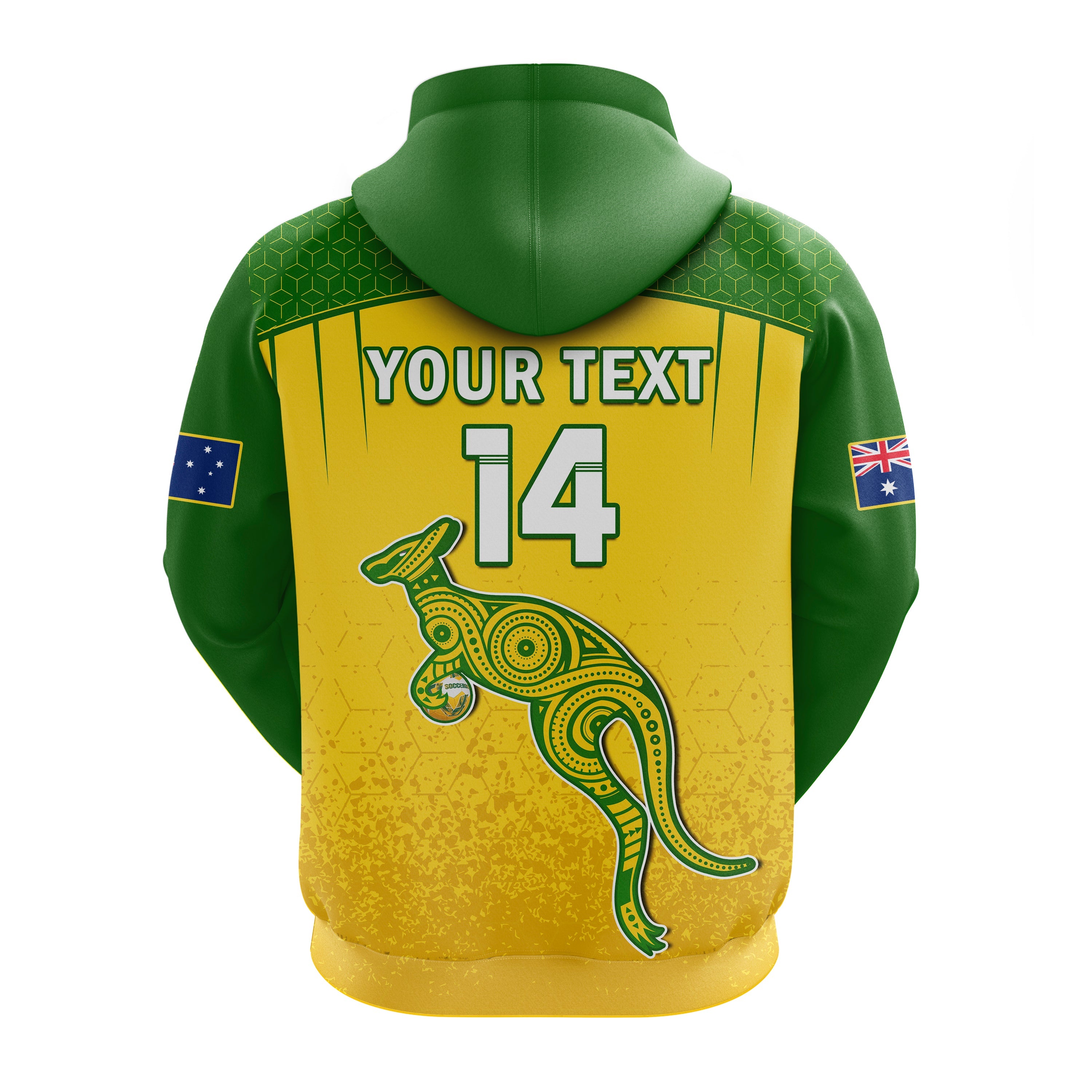 (Custom Text And Number) Australia Soccer Hoodie Socceroos Dots Kangaroo Simple Style - Vibe Hoodie Shop