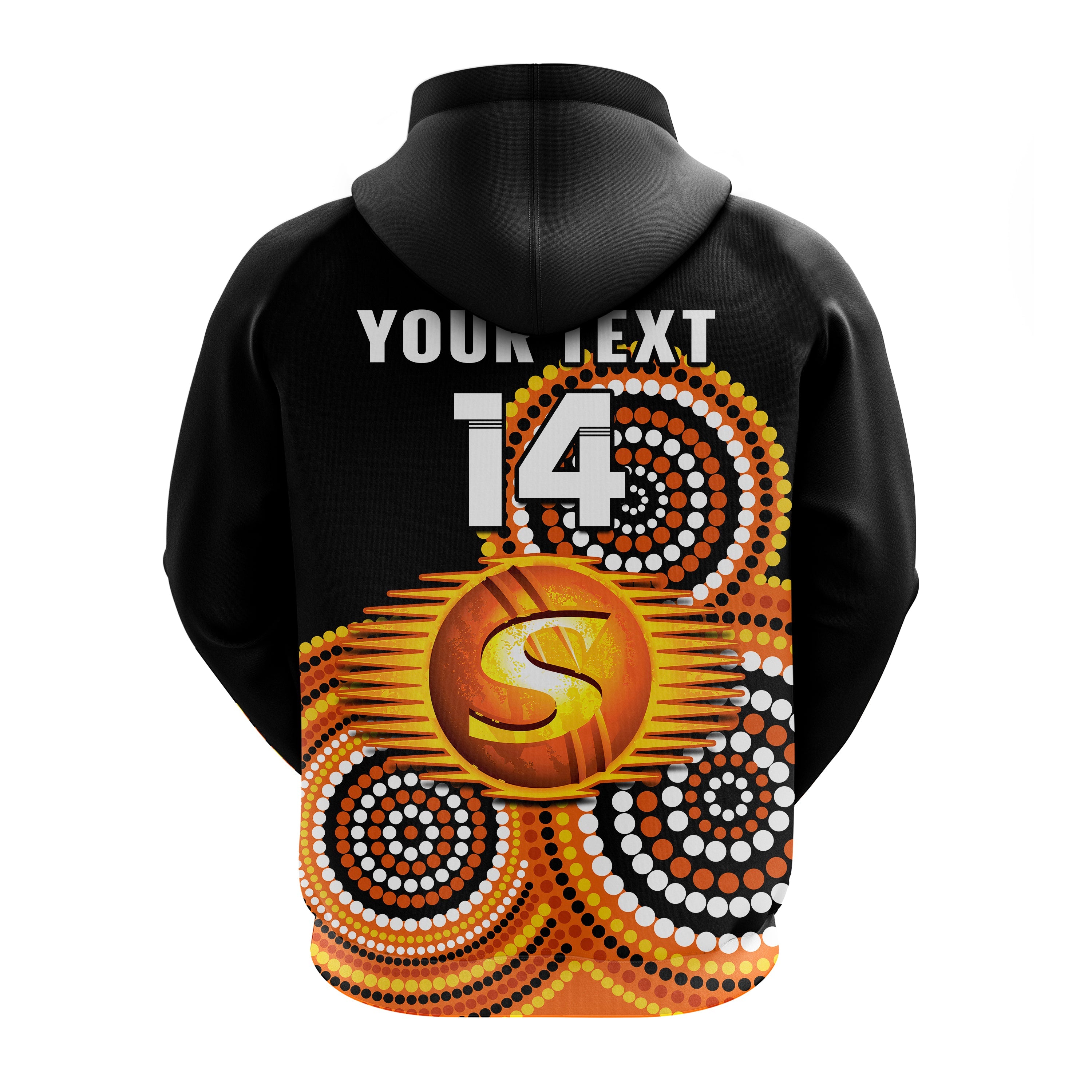 (Custom Text And Number) Perth Scorchers Cricket Hoodie Champions BBL12 Proud Indigenous Art - Vibe Hoodie Shop