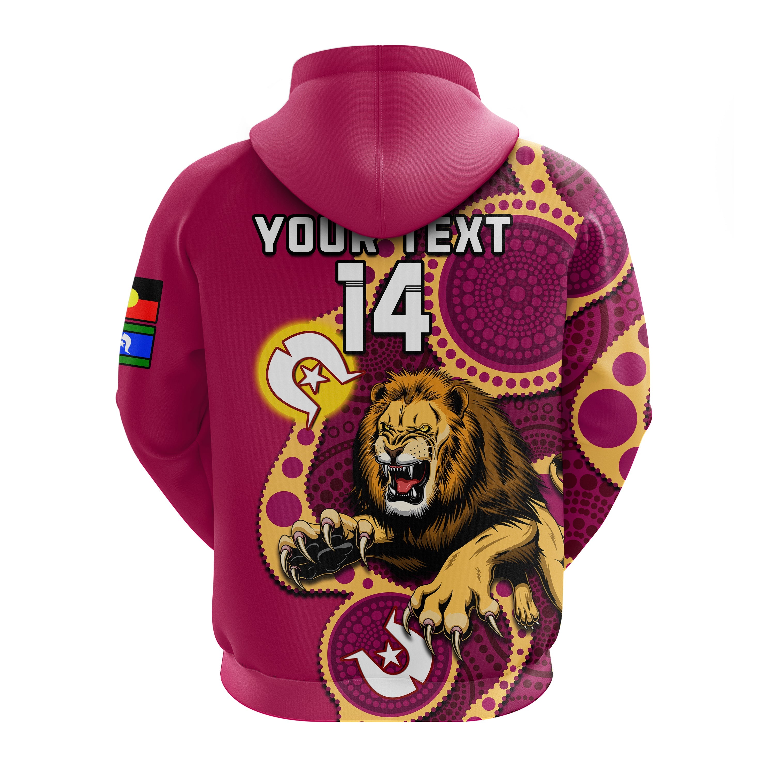 (Custom Text And Number) Brisbane Lions Football NAIDOC 2023 Hoodie For Our Elders Indigenous Art - Vibe Hoodie Shop