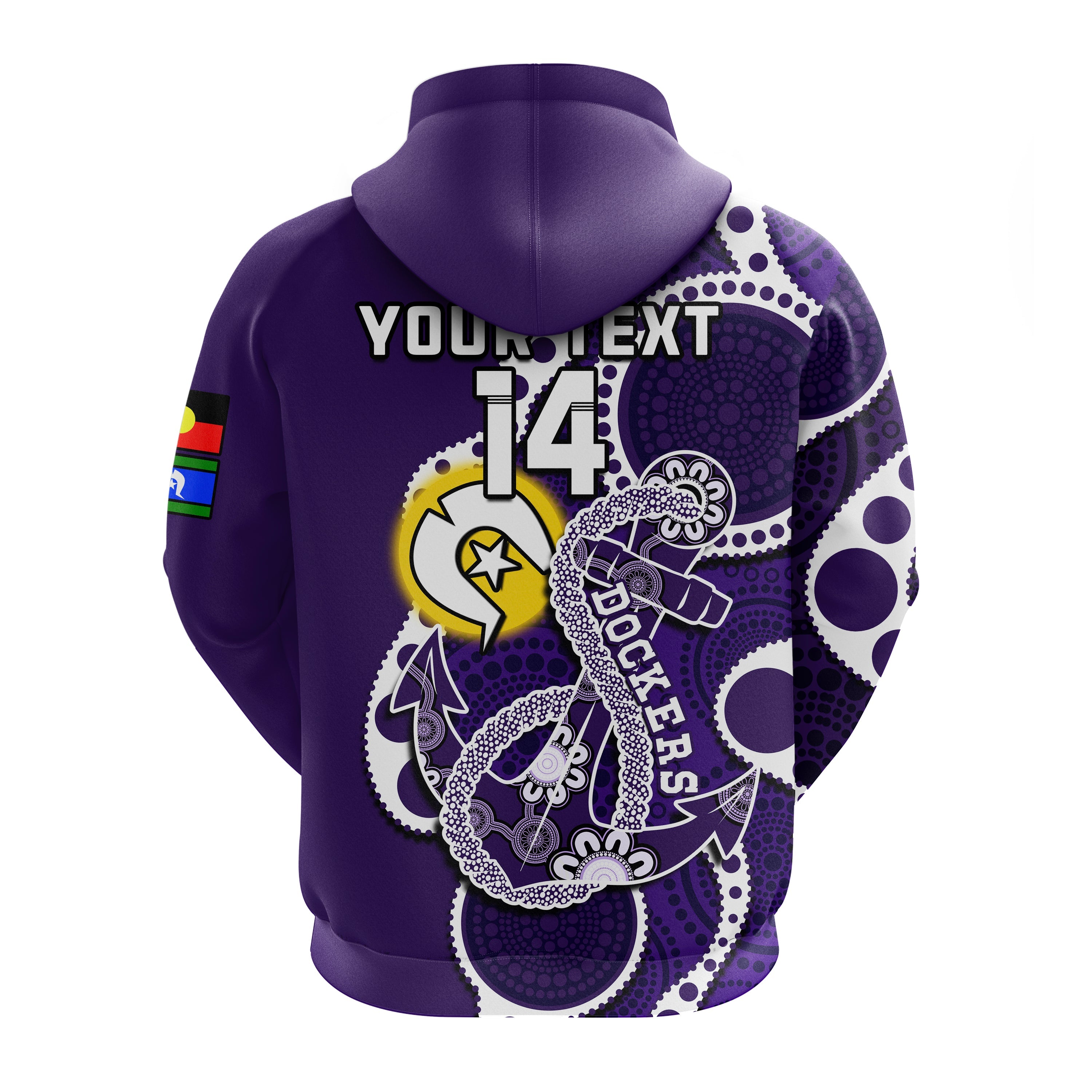 (Custom Text And Number) Fremantle Football NAIDOC 2023 Hoodie Dockers For Our Elders Indigenous Art - Vibe Hoodie Shop
