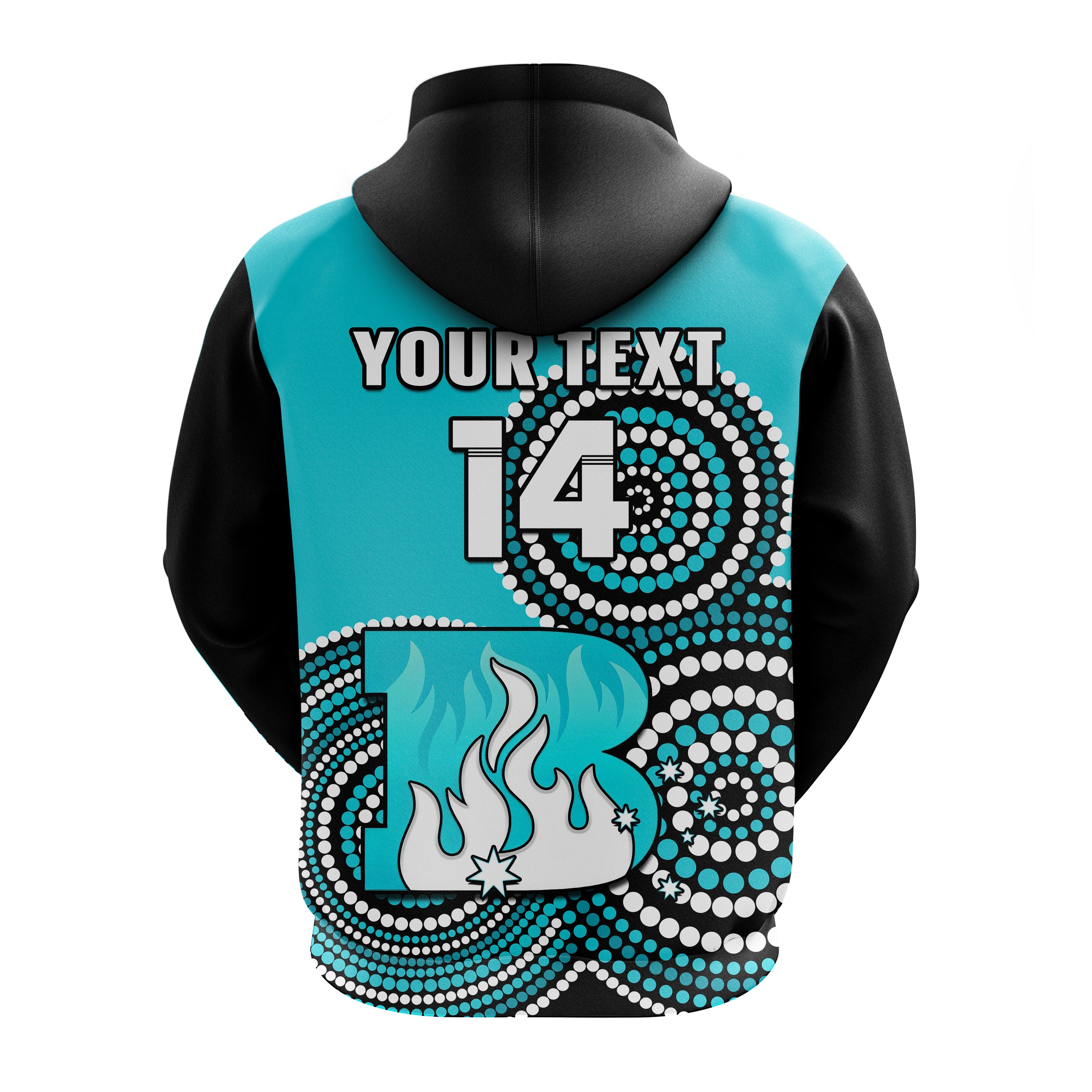 (Custom Text And Number) Brisbane Heat Cricket Hoodie Champions BBL12 Proud Indigenous Art - Vibe Hoodie Shop
