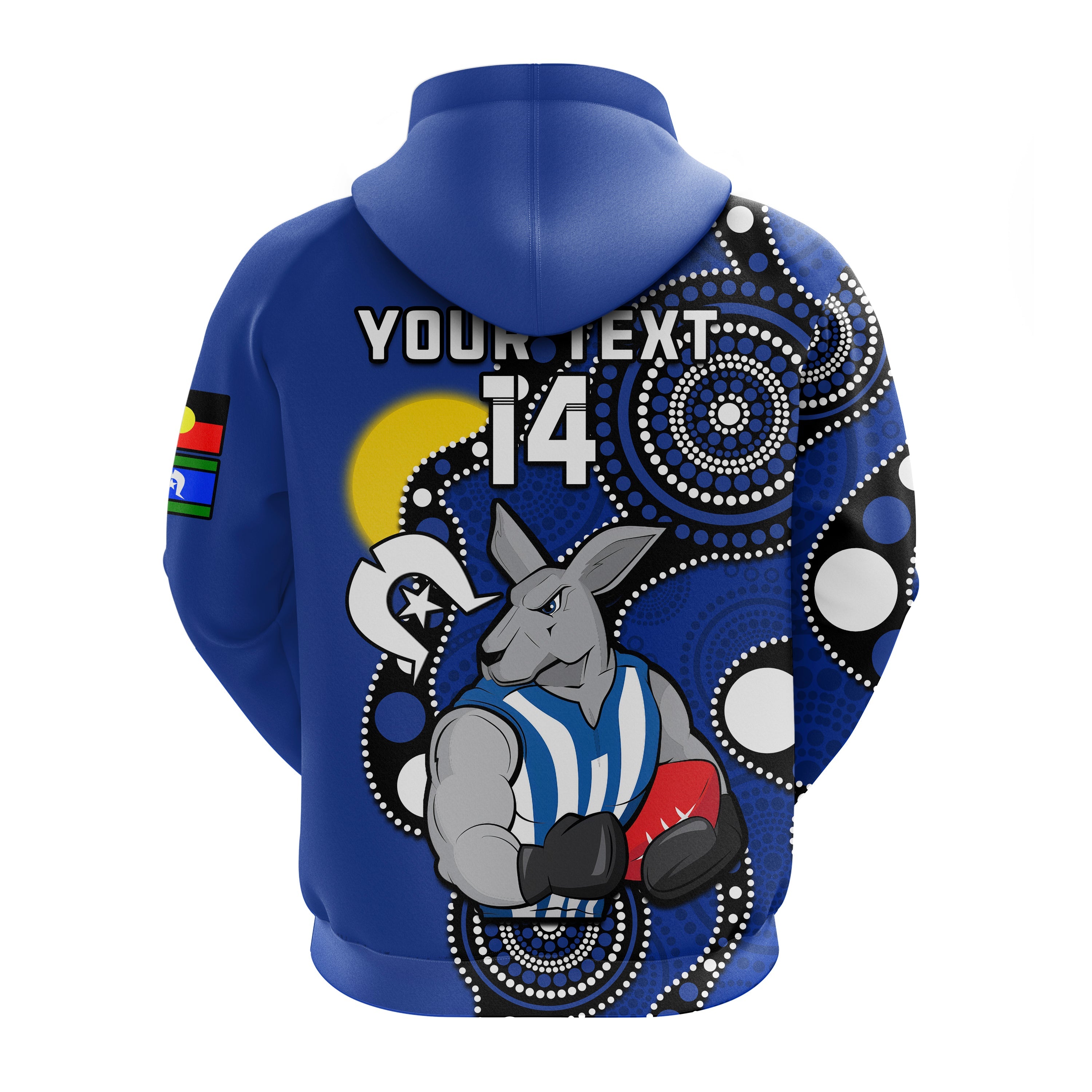 (Custom Text And Number) North Melbourne Football NAIDOC 2023 Hoodie Roos For Our Elders Indigenous - Vibe Hoodie Shop